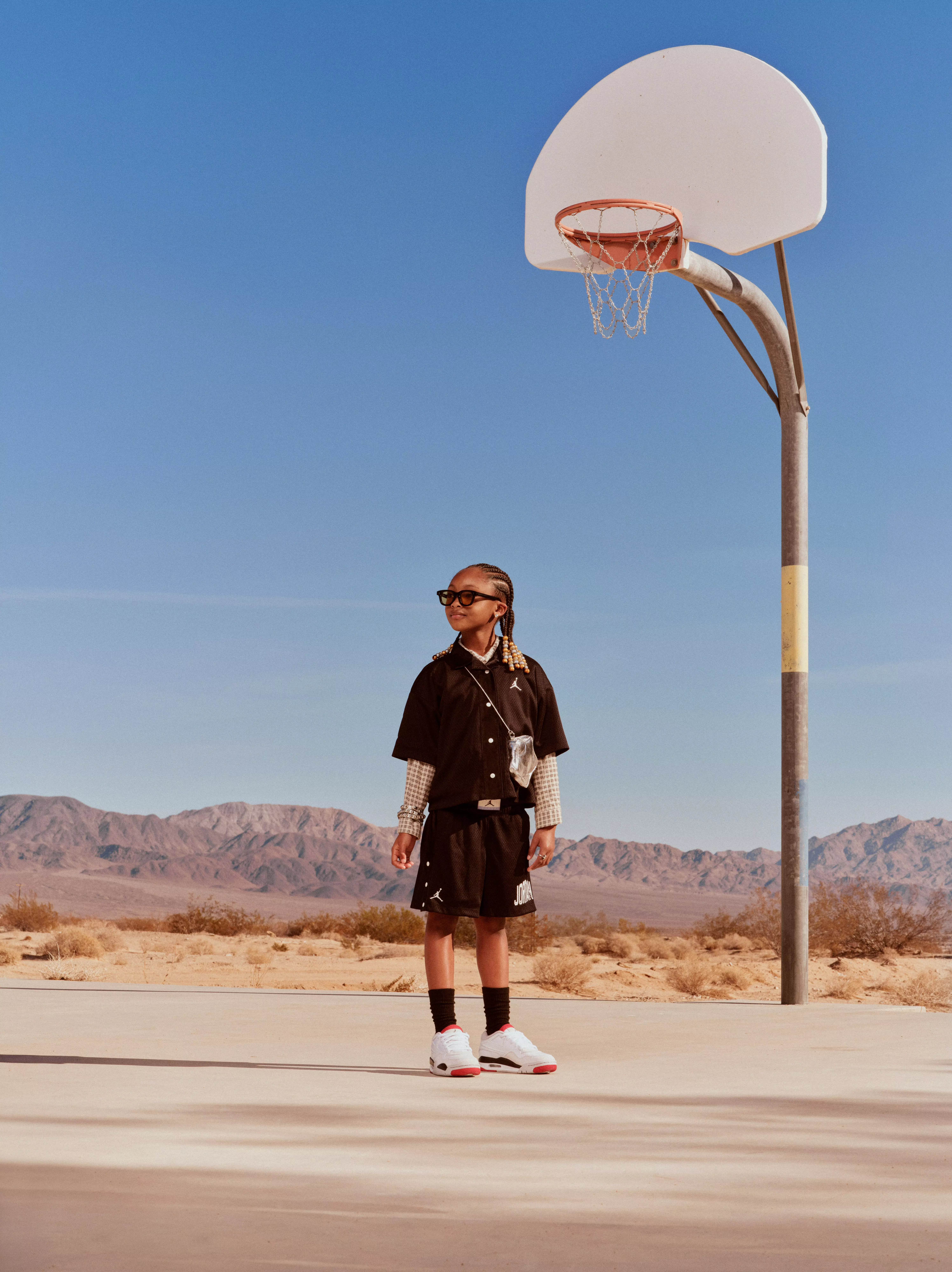 Jordan Big Girls' JM Training Mesh Shorts - Black - BLACK