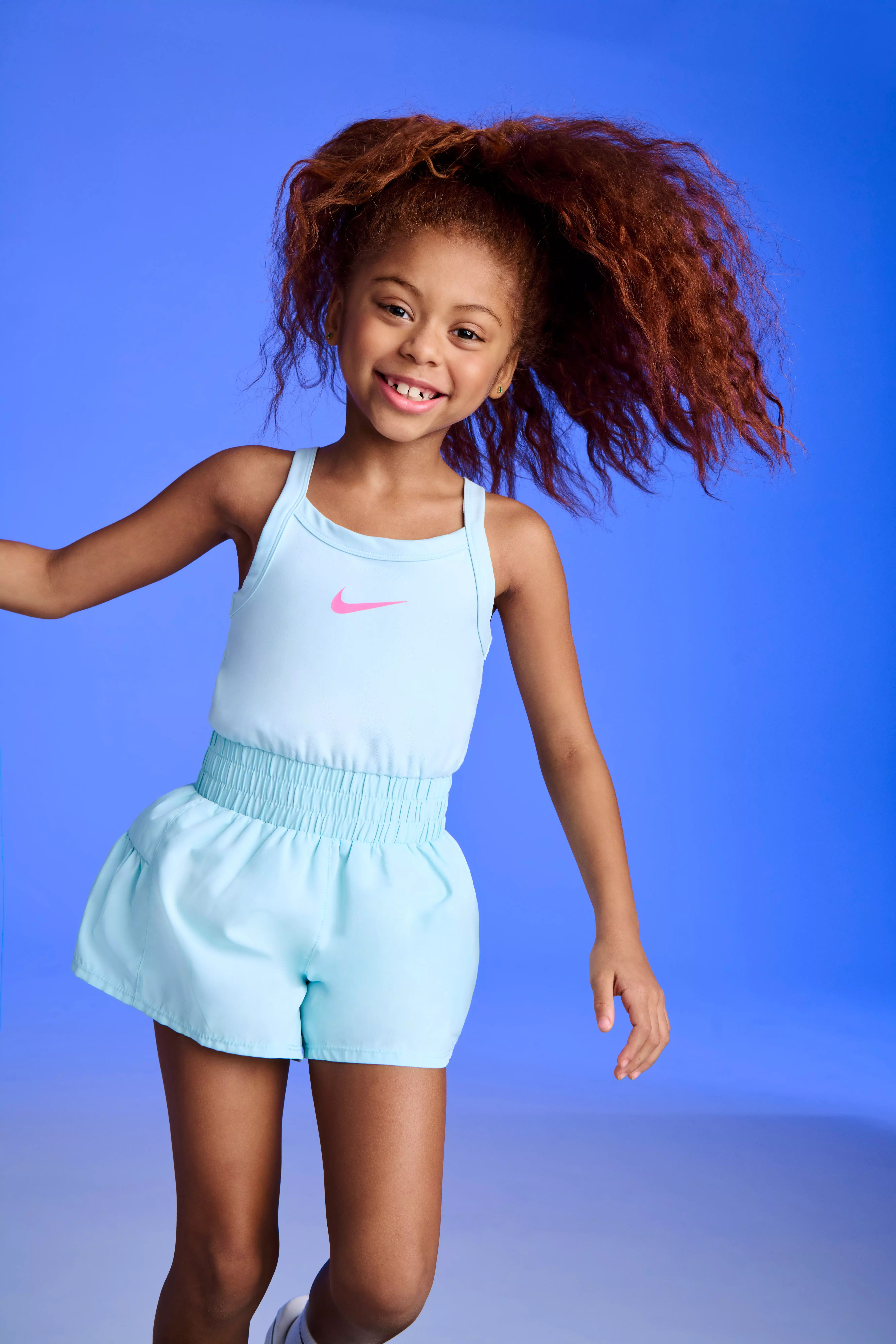 Nike Little ​Girls' Sunny Swoosh Runsie Romper - BLUE