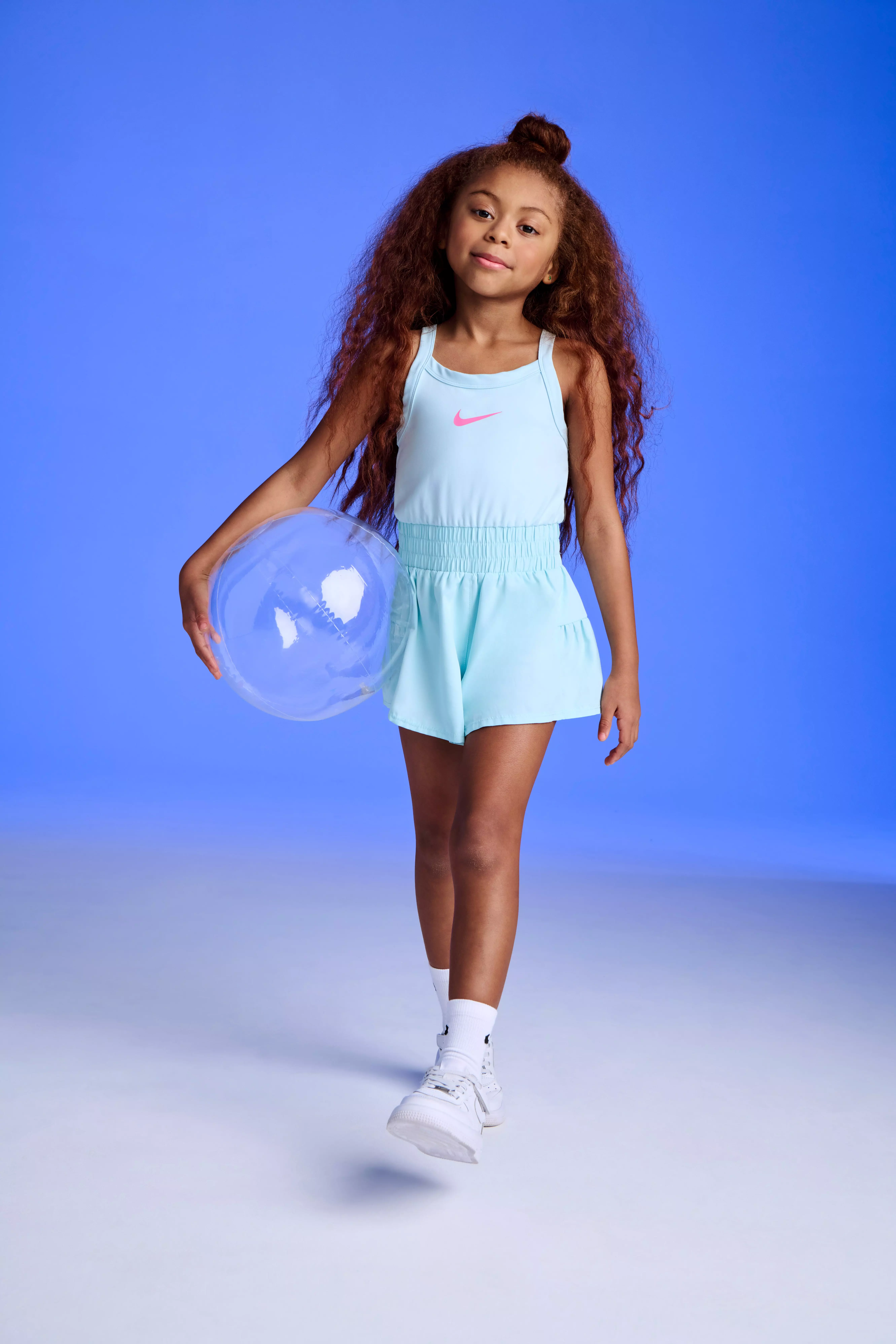 Nike Little ​Girls' Sunny Swoosh Runsie Romper - BLUE