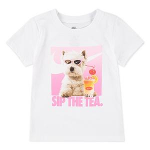 Nike Little Girls' Sip Photo Tee - White