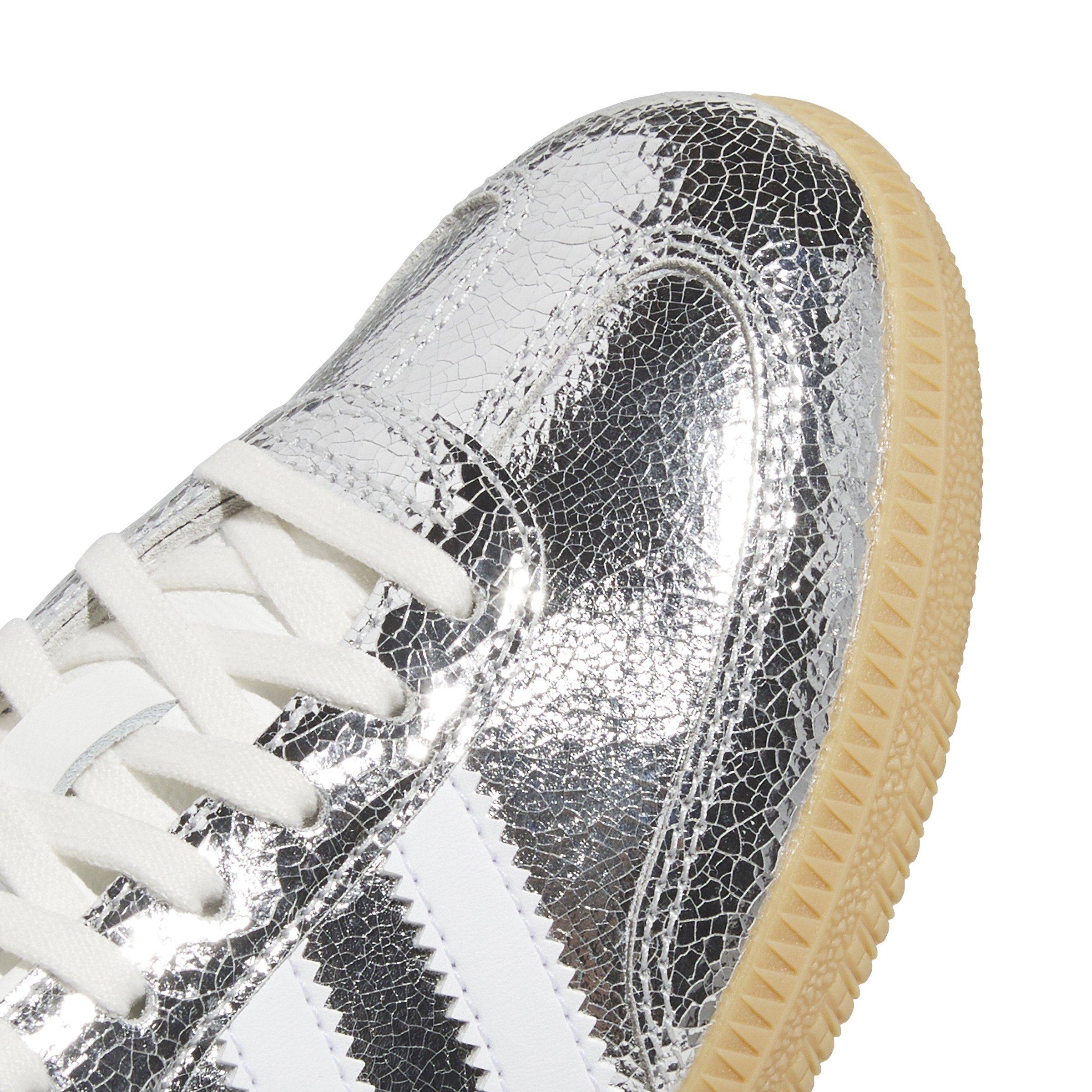 adidas Originals Samba OG Grade School Girls' "Silver Metallic/Core White" Shoe