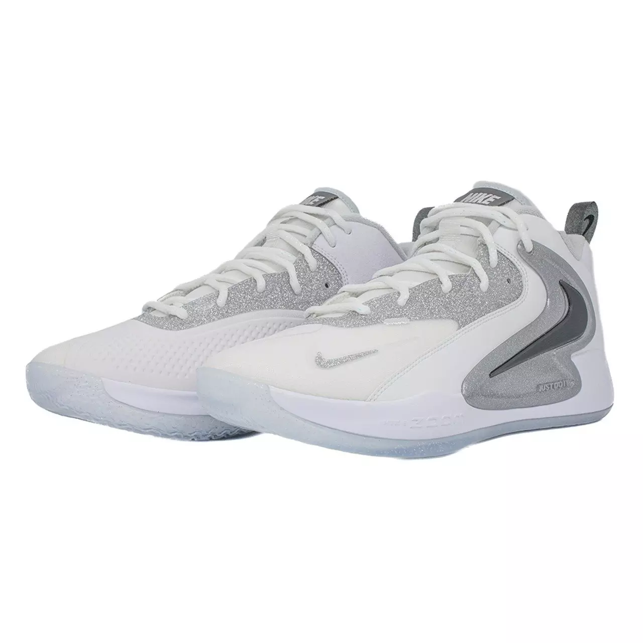 Nike Zoom Hyperset 2 SE "Summit White/Metallic Silver/Pure Platinum" Unisex Volleyball Shoe - WHITE/SILVER/DK.GREY