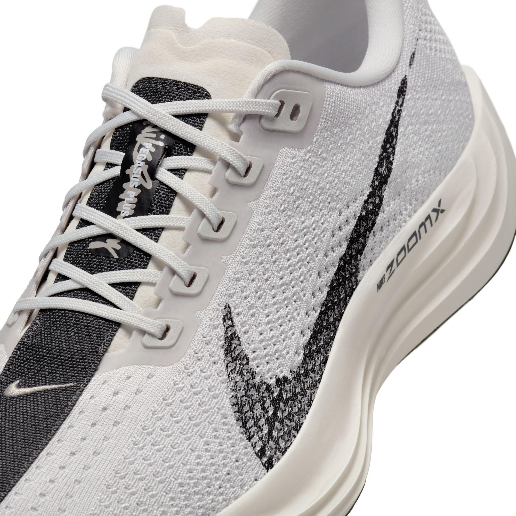 Nike Pegasus Plus "Platinum Tint/Black/College Grey" Men's Road Running Shoe - WHITE/BLACK Thumbnail View 10