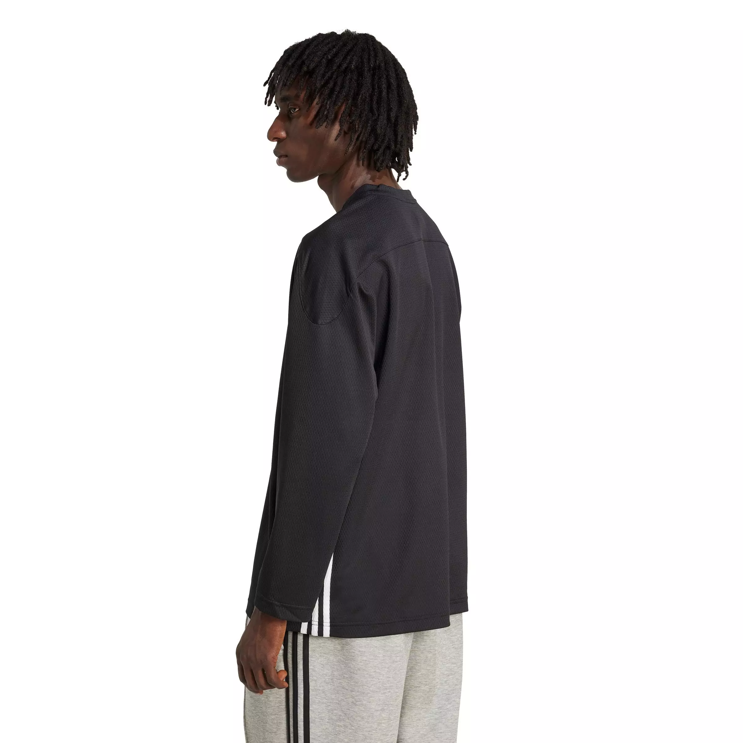 adidas Originals Men's Adicolor Mesh Long-Sleeve Tee - BLACK/WHITE