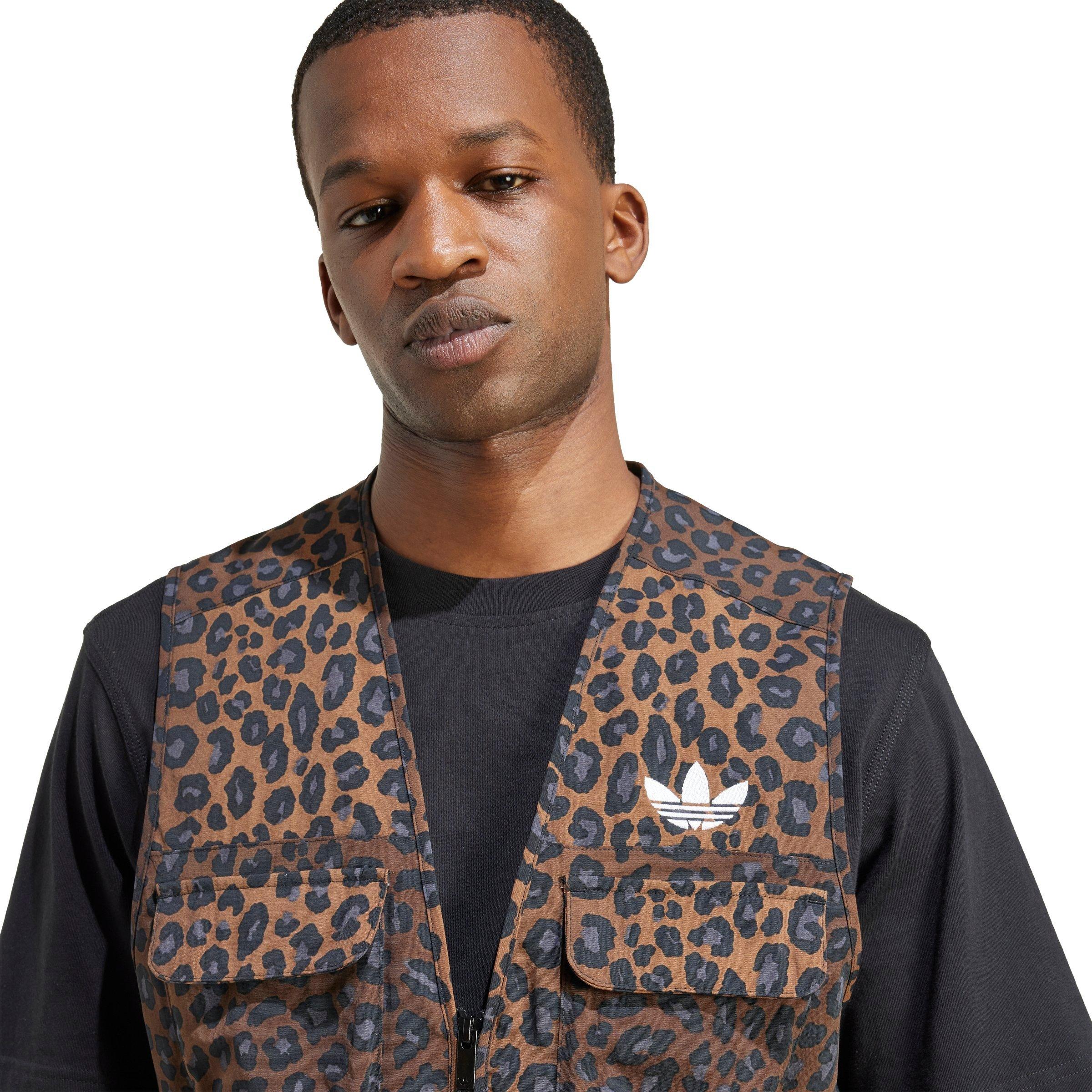adidas Originals Men's Leo Regular Vest - BROWN/BLACK Thumbnail View 3