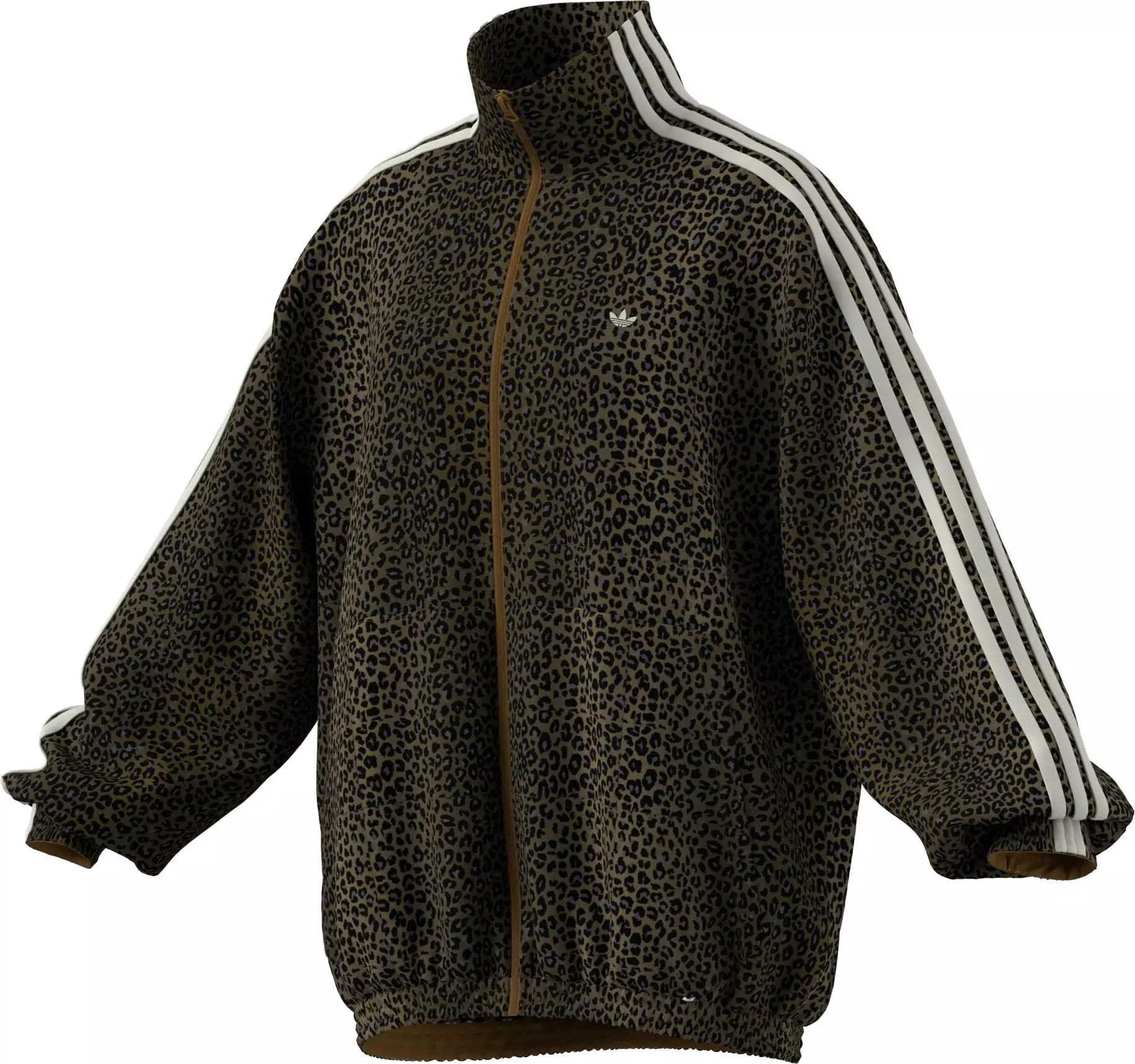 adidas Originals Women's Leopard Firebird Oversized Track Jacket - BROWN