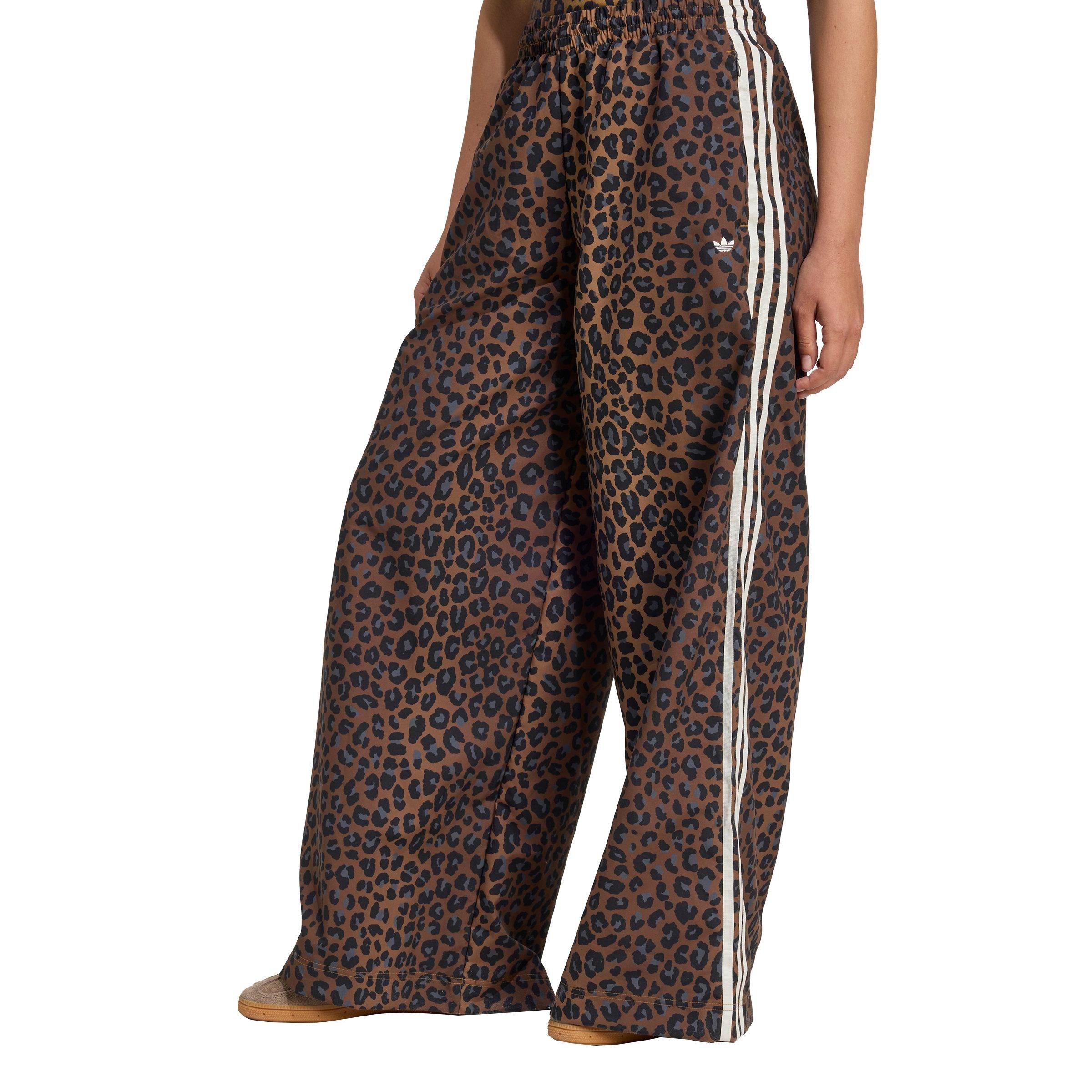 adidas Originals Women's Leopard Firebird Oversized Track Pants - BROWN Thumbnail View 1