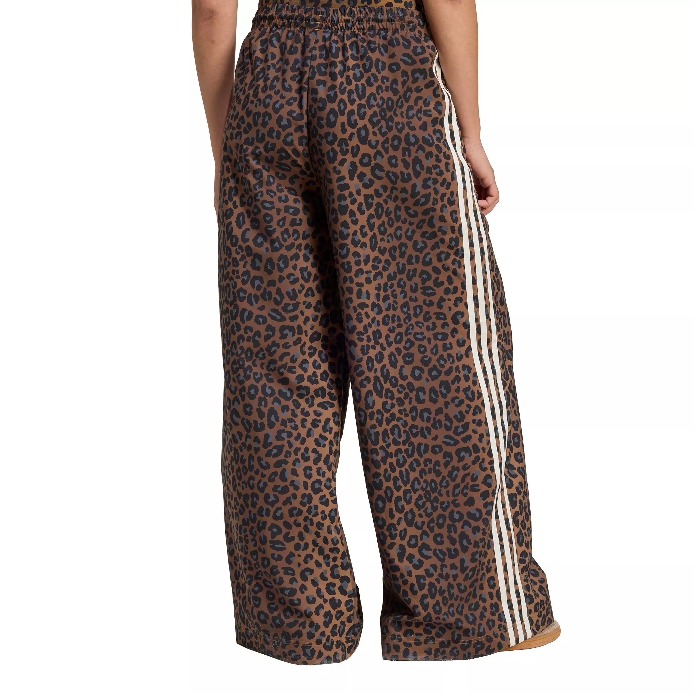 adidas Originals Women's Leopard Firebird Oversized Track Pants - BROWN