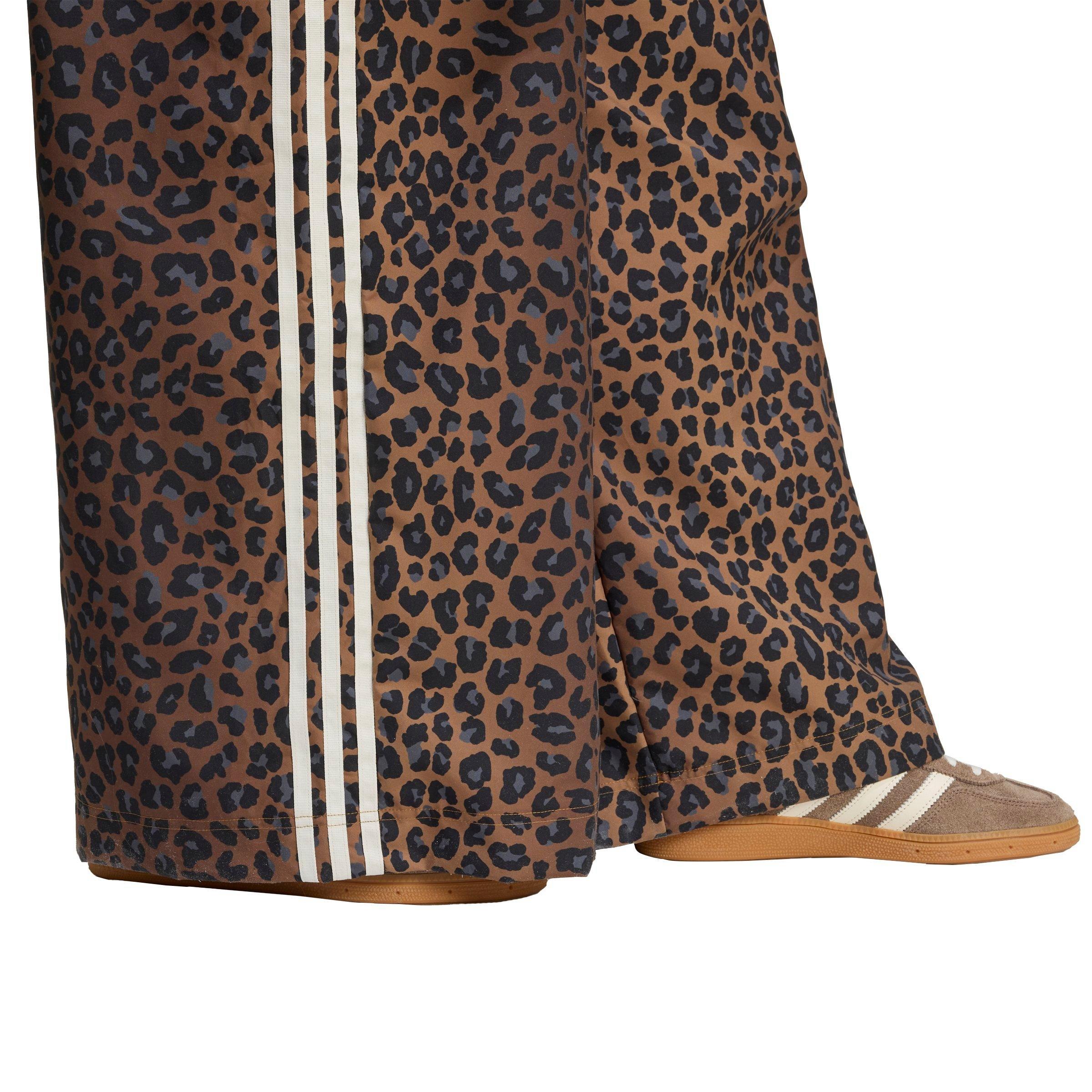 adidas Originals Women's Leopard Firebird Oversized Track Pants - BROWN Thumbnail View 3