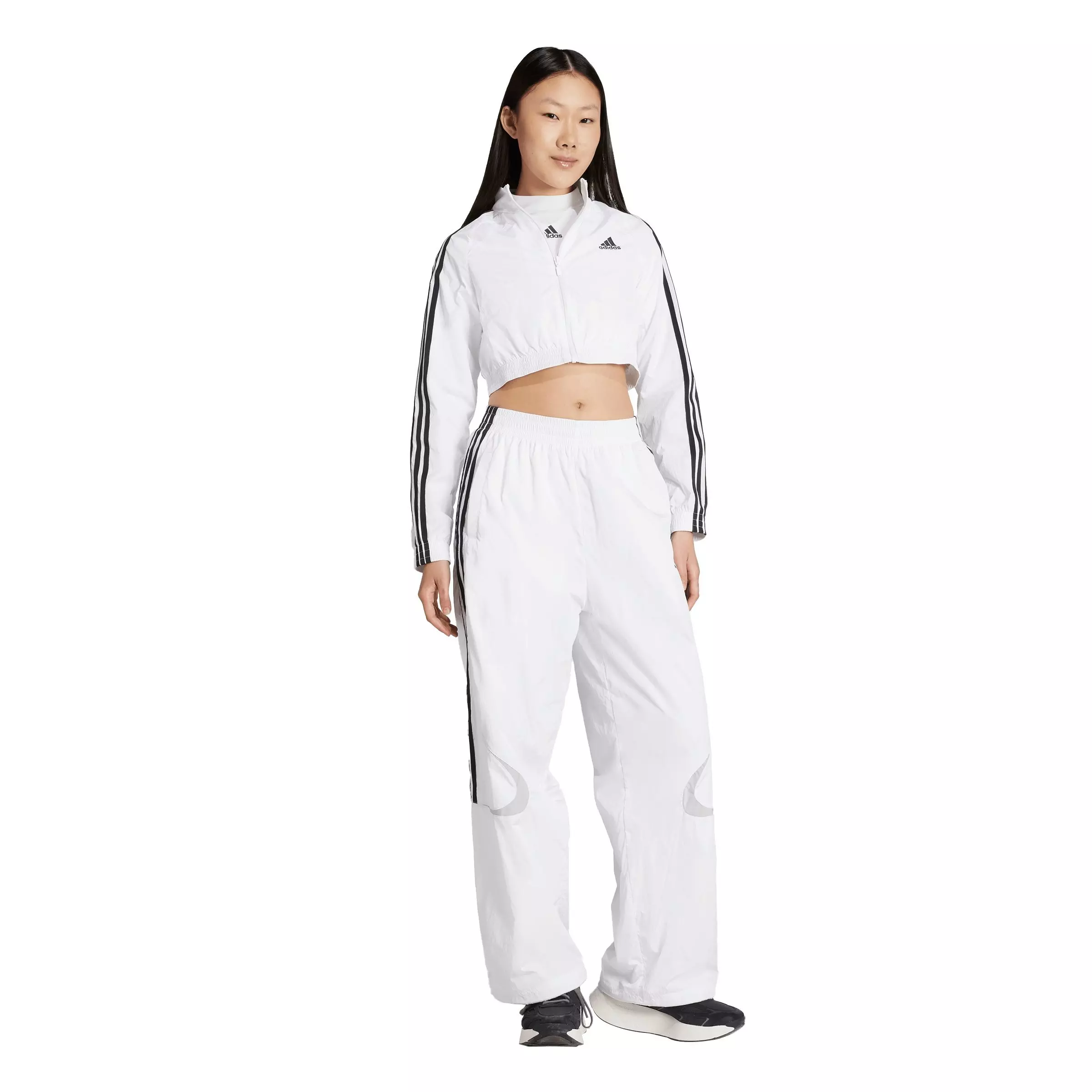 adidas Men's Teamgeist Adicolor Cropped Track Jacket - WHITE/BLACK