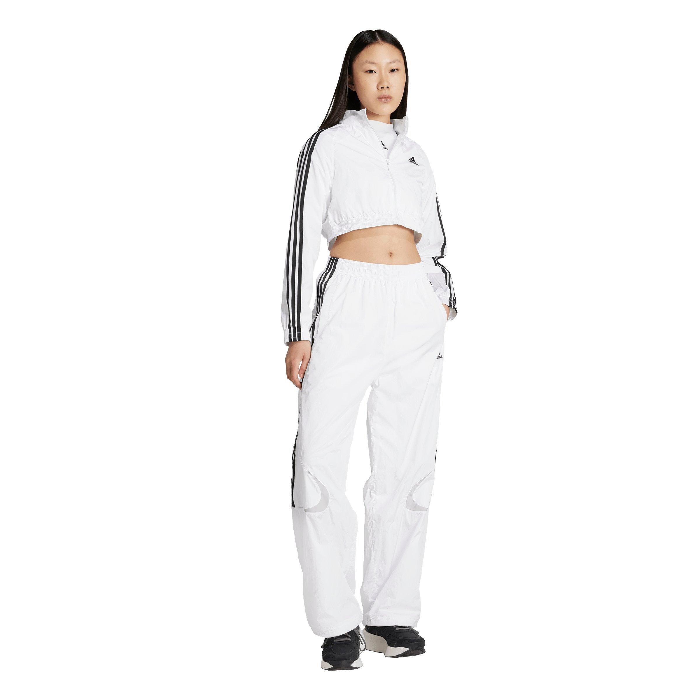 adidas Originals Women's Teamgeist Adicolor Oversized Track Pants - WHITE/BLACK Thumbnail View 5