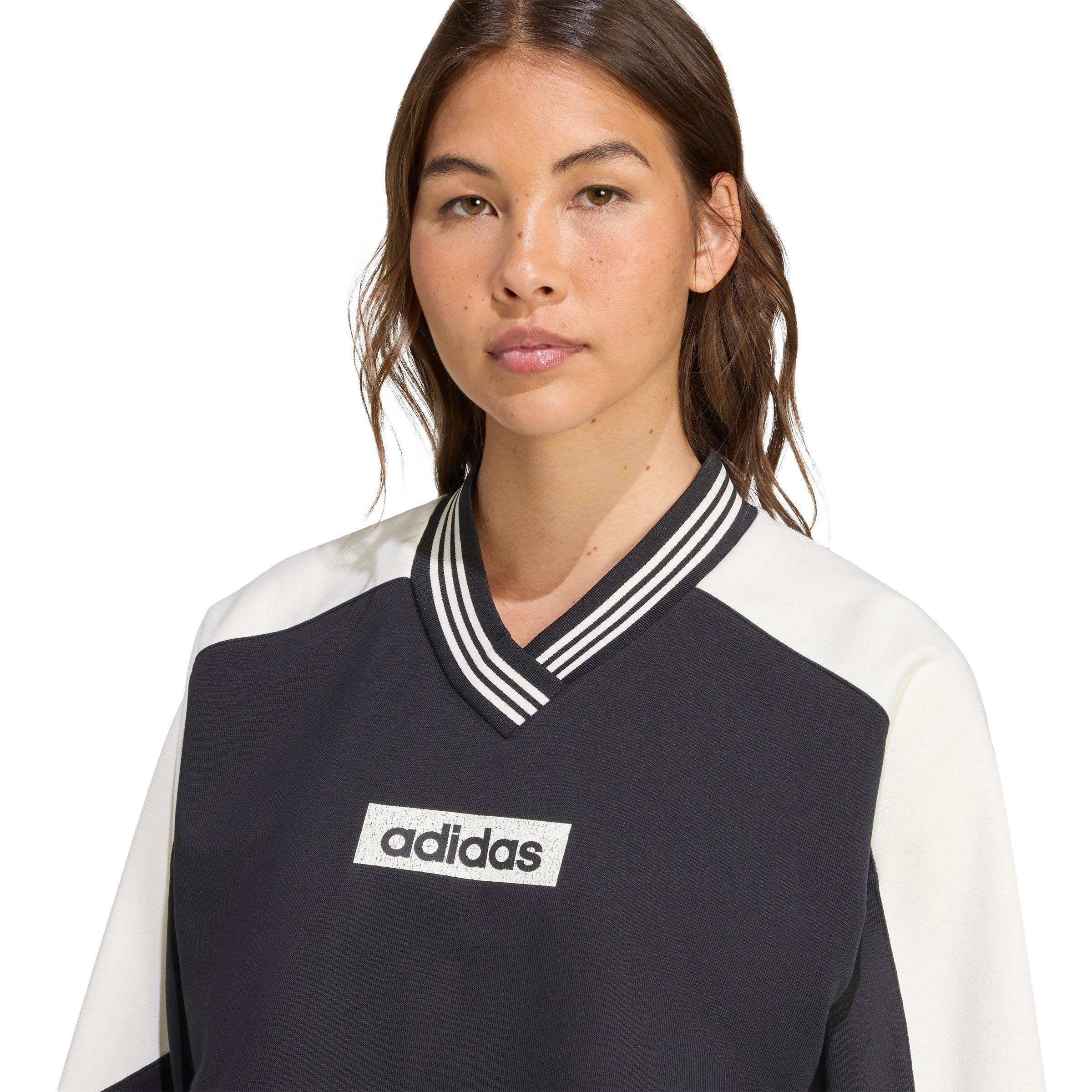 adidas Women's Blocking Crewneck Sweatshirt - BLACK/WHITE Thumbnail View 3