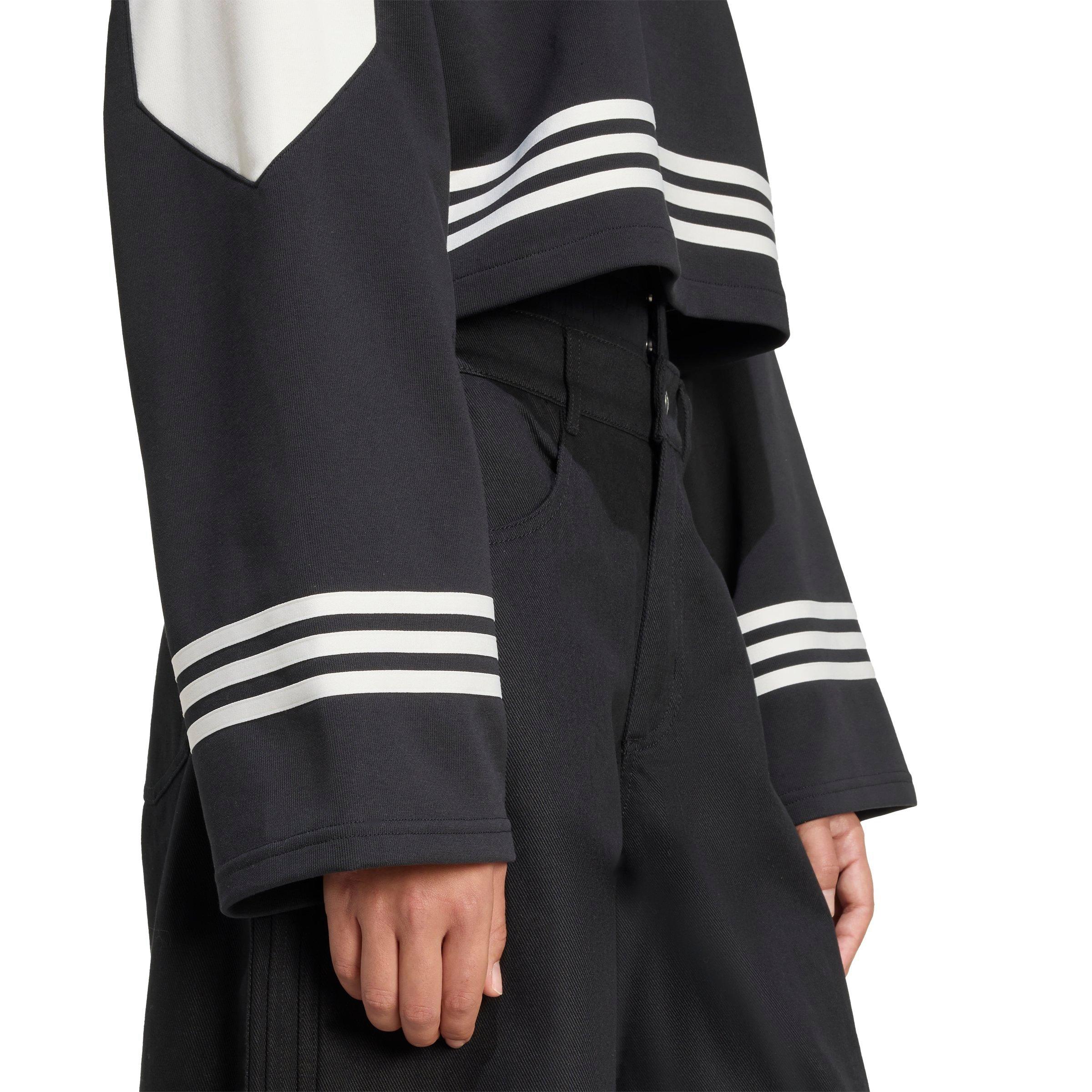 adidas Women's Blocking Crewneck Sweatshirt - BLACK/WHITE Thumbnail View 4