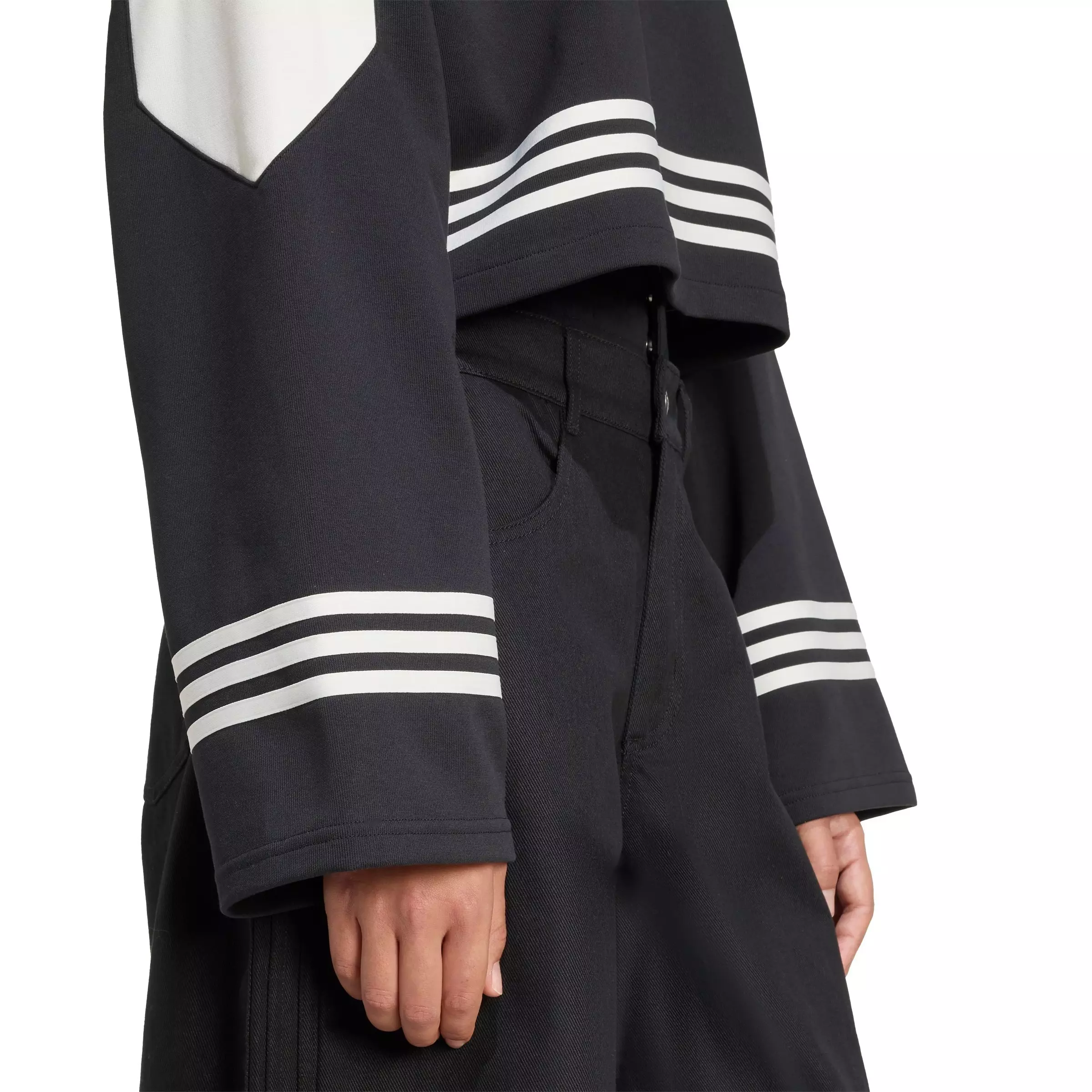 adidas Women's Blocking Crewneck Sweatshirt - BLACK/WHITE