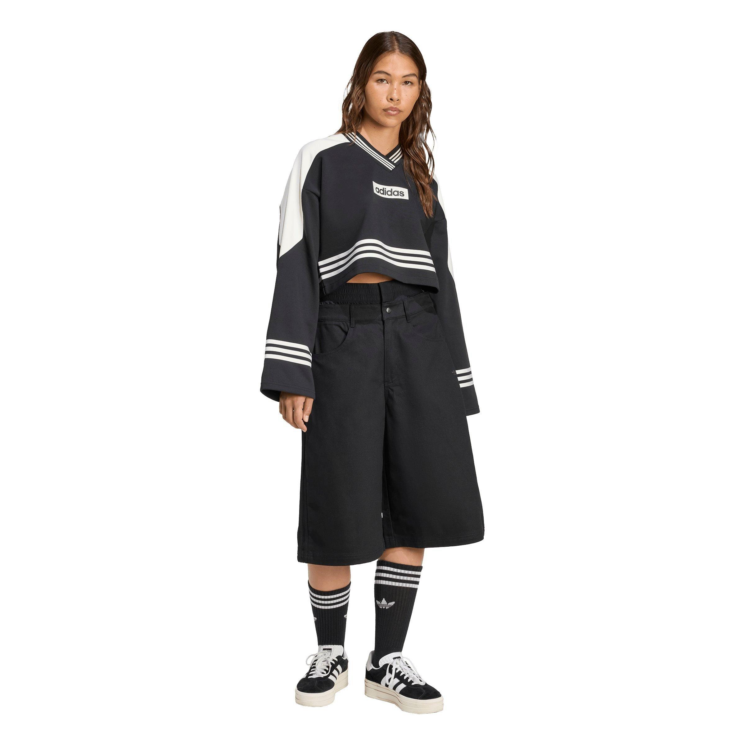 adidas Women's Blocking Crewneck Sweatshirt - BLACK/WHITE Thumbnail View 5