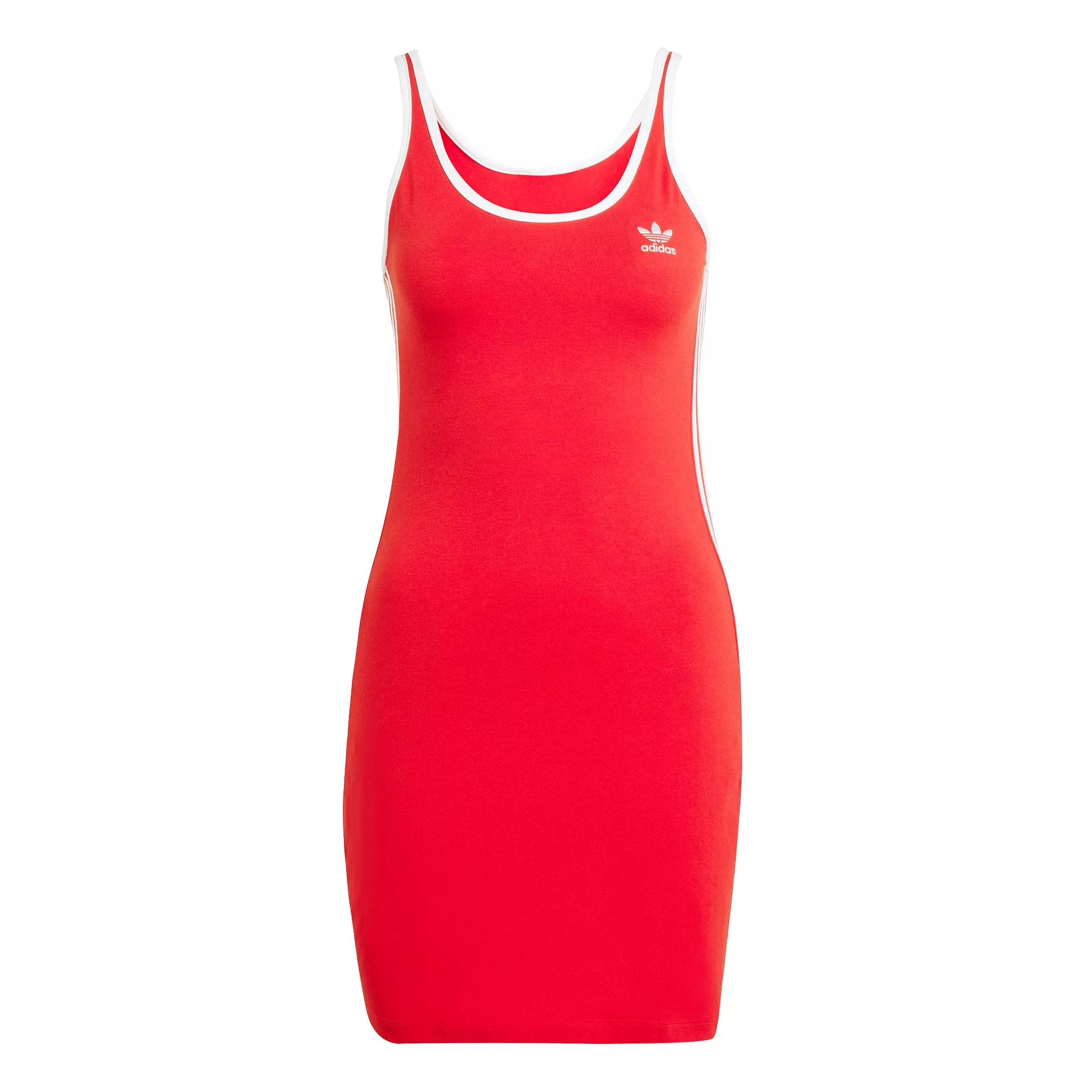 adidas Originals Women's Adicolor 3-Stripes Tank Mini Dress - RED