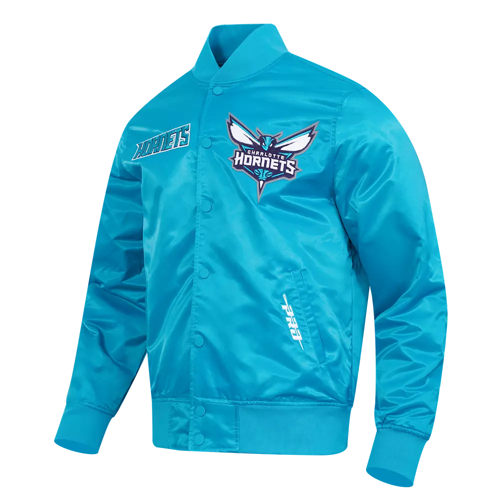 Pro Standard Charlotte Hornets Satin Jacket-Teal - TEAL