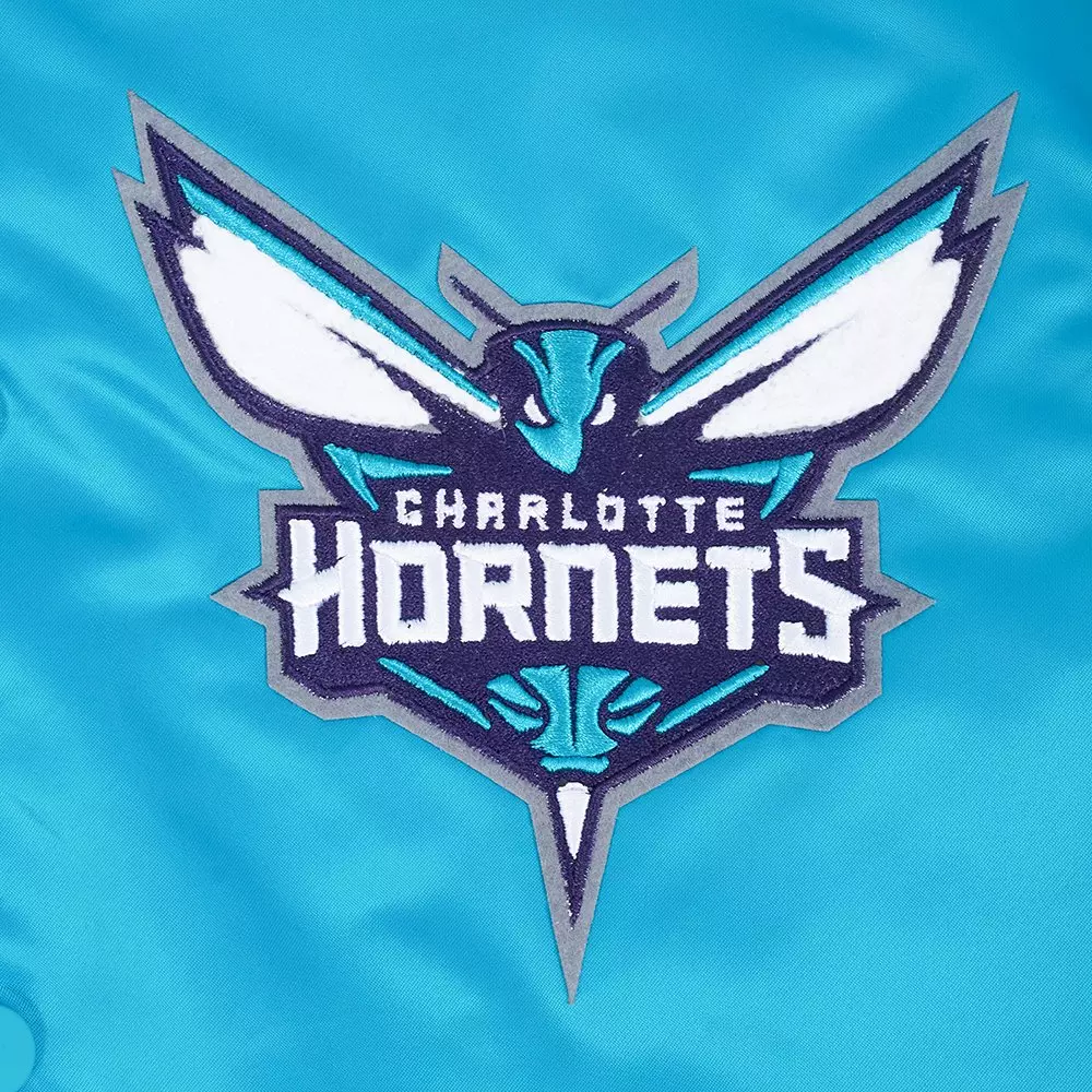 Pro Standard Charlotte Hornets Satin Jacket-Teal - TEAL