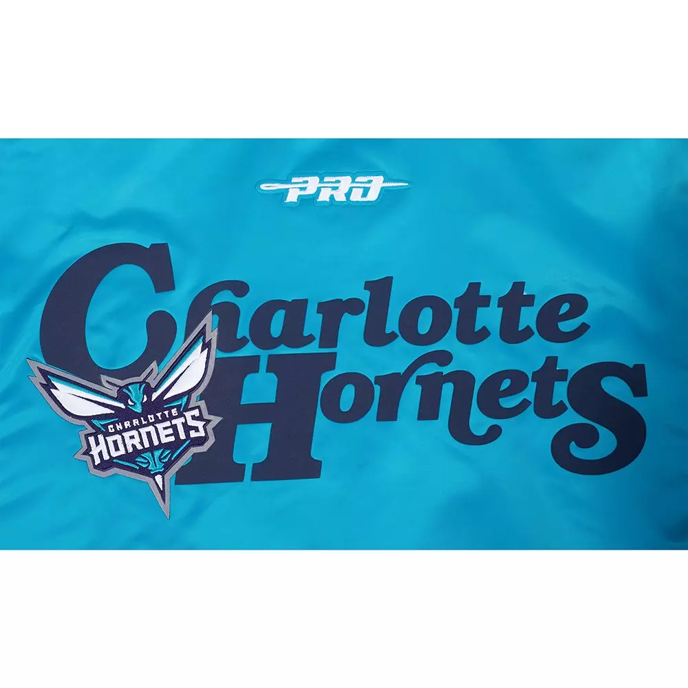 Pro Standard Charlotte Hornets Satin Jacket-Teal - TEAL