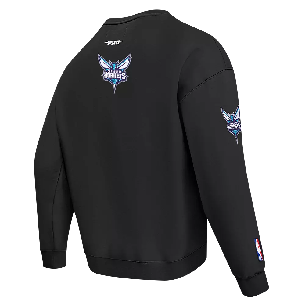 Pro Standard Men's Charlotte Hornets Fleece Crew-Black - BLACK
