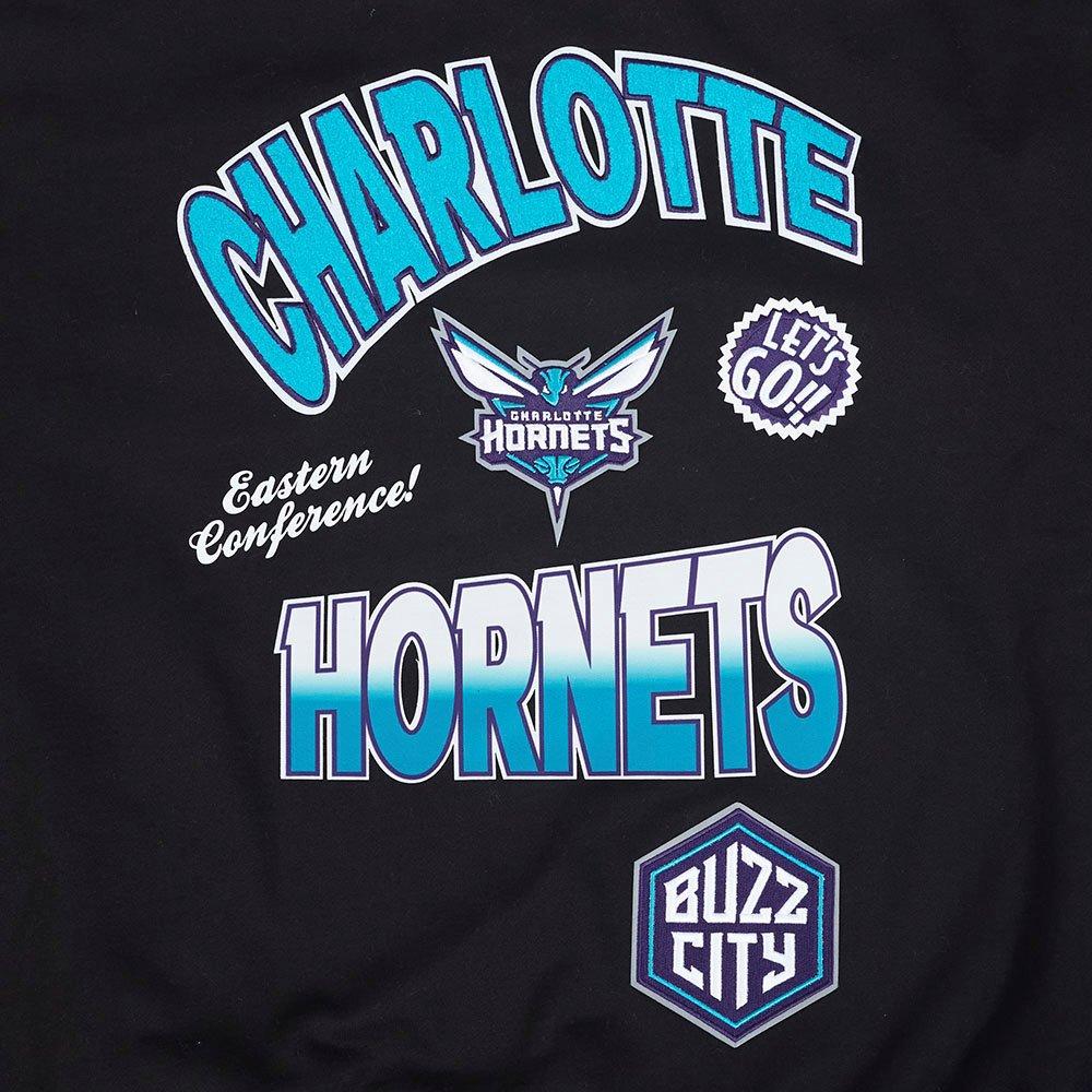 Pro Standard Men's Charlotte Hornets Fleece Crew-Black - BLACK Thumbnail View 5
