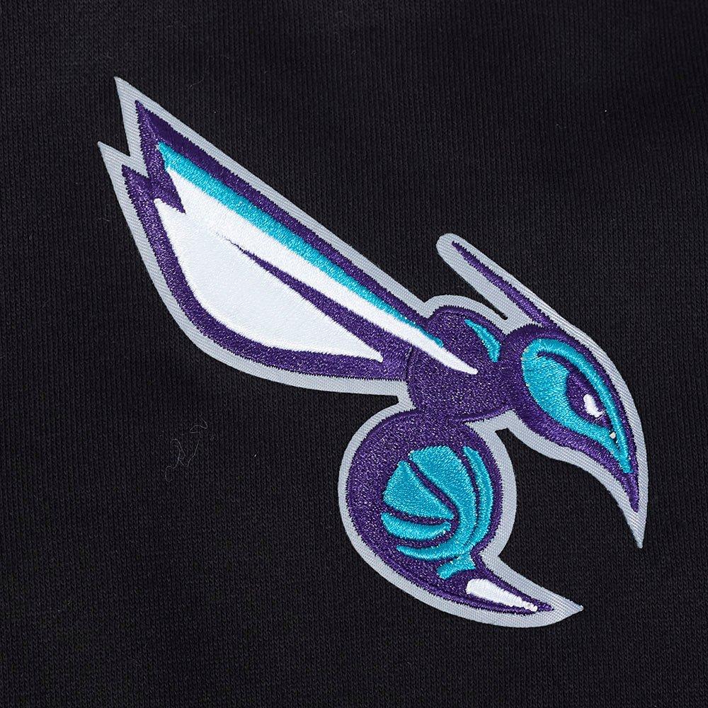 Pro Standard Men's Charlotte Hornets Fleece Crew-Black - BLACK Thumbnail View 6