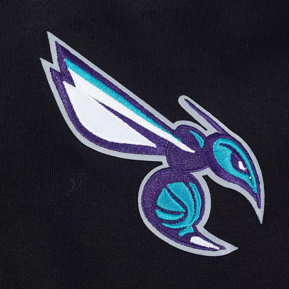 Pro Standard Men's Charlotte Hornets Fleece Crew-Black - BLACK