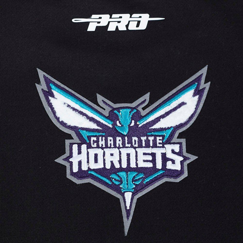 Pro Standard Men's Charlotte Hornets Fleece Crew-Black - BLACK Thumbnail View 7