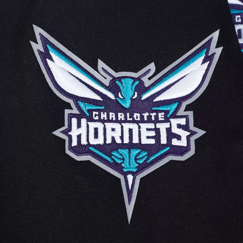 Pro Standard Men's Charlotte Hornets Fleece Crew-Black - BLACK