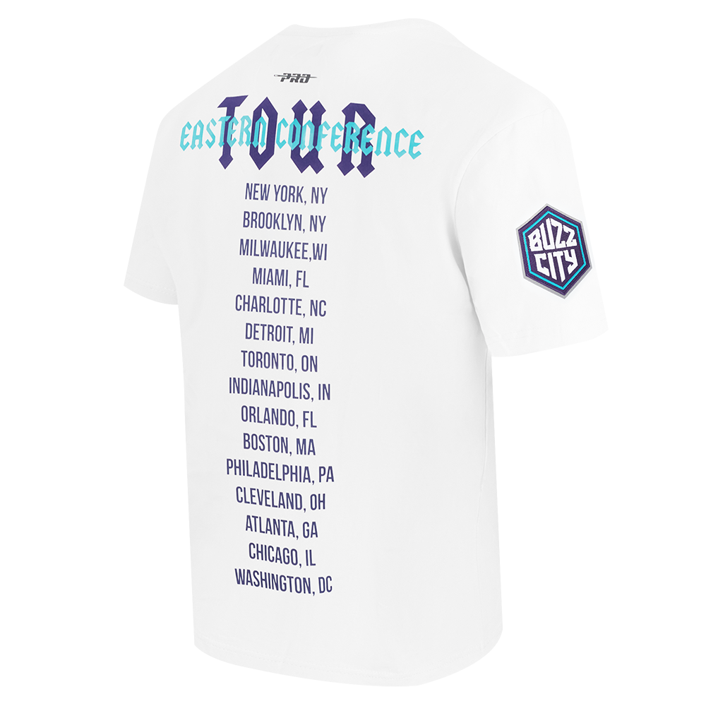 Pro Standard Men's Charlotte Hornets Tour Tee-White - WHITE Thumbnail View 4