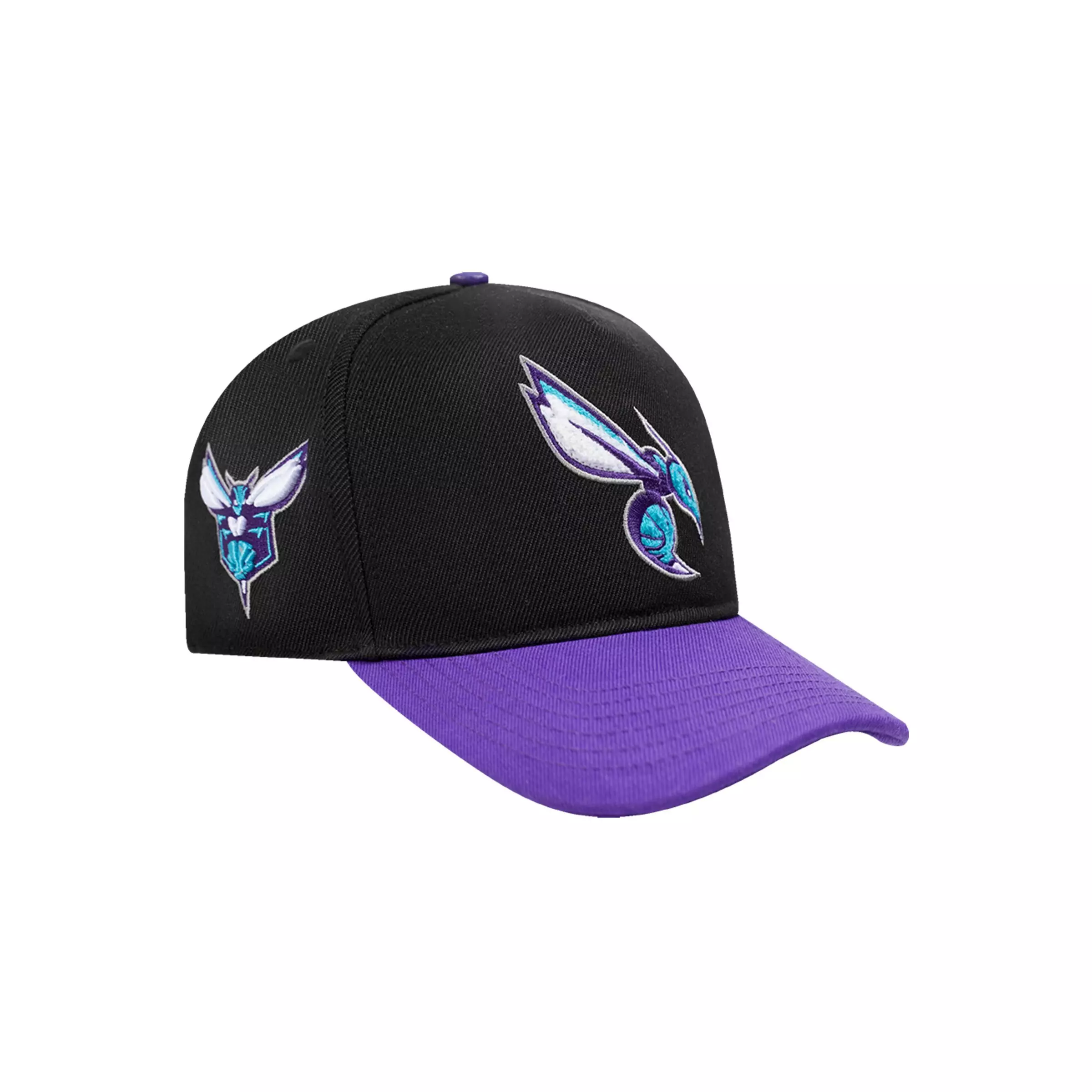 Pro Standard Charlotte Hornets Chenille Pitch Snapback Hat-Black - BLACK