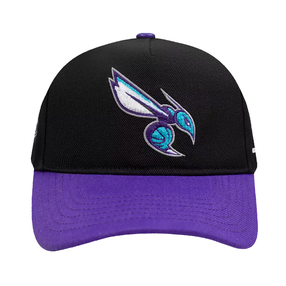 Pro Standard Charlotte Hornets Chenille Pitch Snapback Hat-Black - BLACK