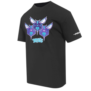 Pro Standard Men's Charlotte Hornets Drop Shoulder Tee-Black