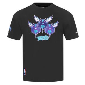 Pro Standard Men's Charlotte Hornets Drop Shoulder Tee-Black
