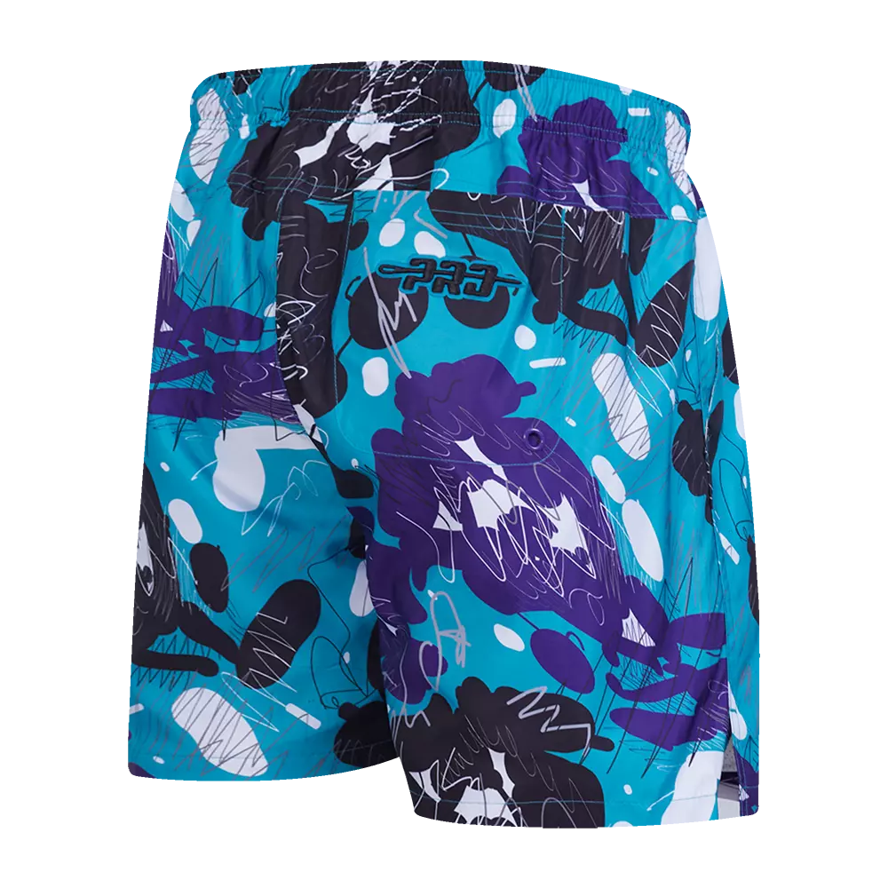 Pro Standard Men's Charlotte Hornets Woven Shorts-Multicolor - MULTI-COLOR