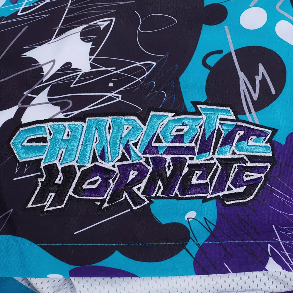 Pro Standard Men's Charlotte Hornets Woven Shorts-Multicolor - MULTI-COLOR