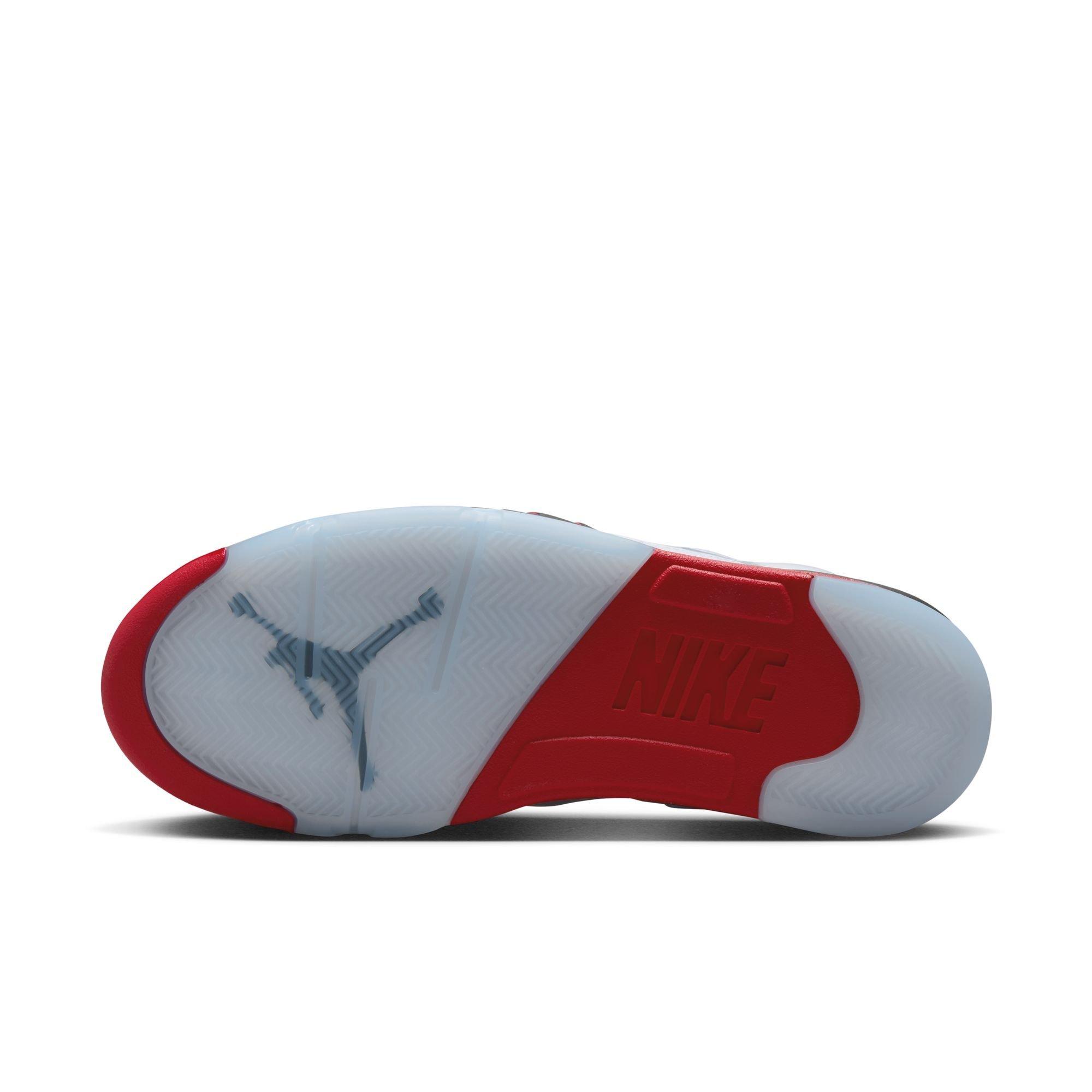 Jordan 5 Retro Fire Red "Black Tongue" Men's Shoe - WHITE/FIRE RED/BLACK Thumbnail View 12