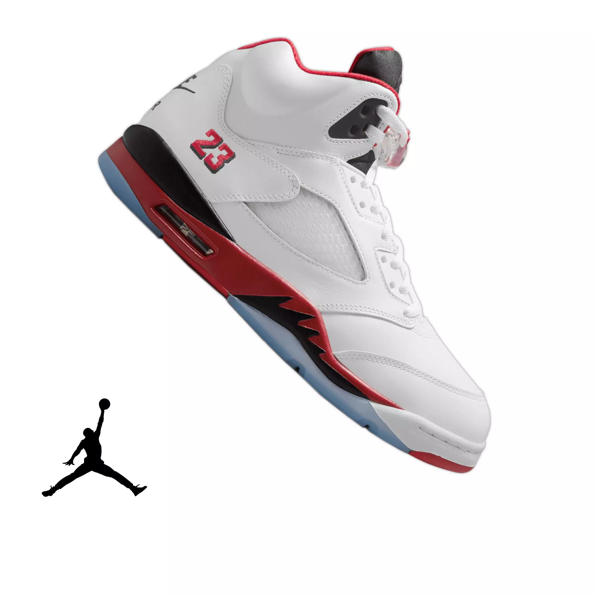 Jordan 5 Retro "Fire Red" Men's Shoe - WHITE/FIRE RED/BLACK