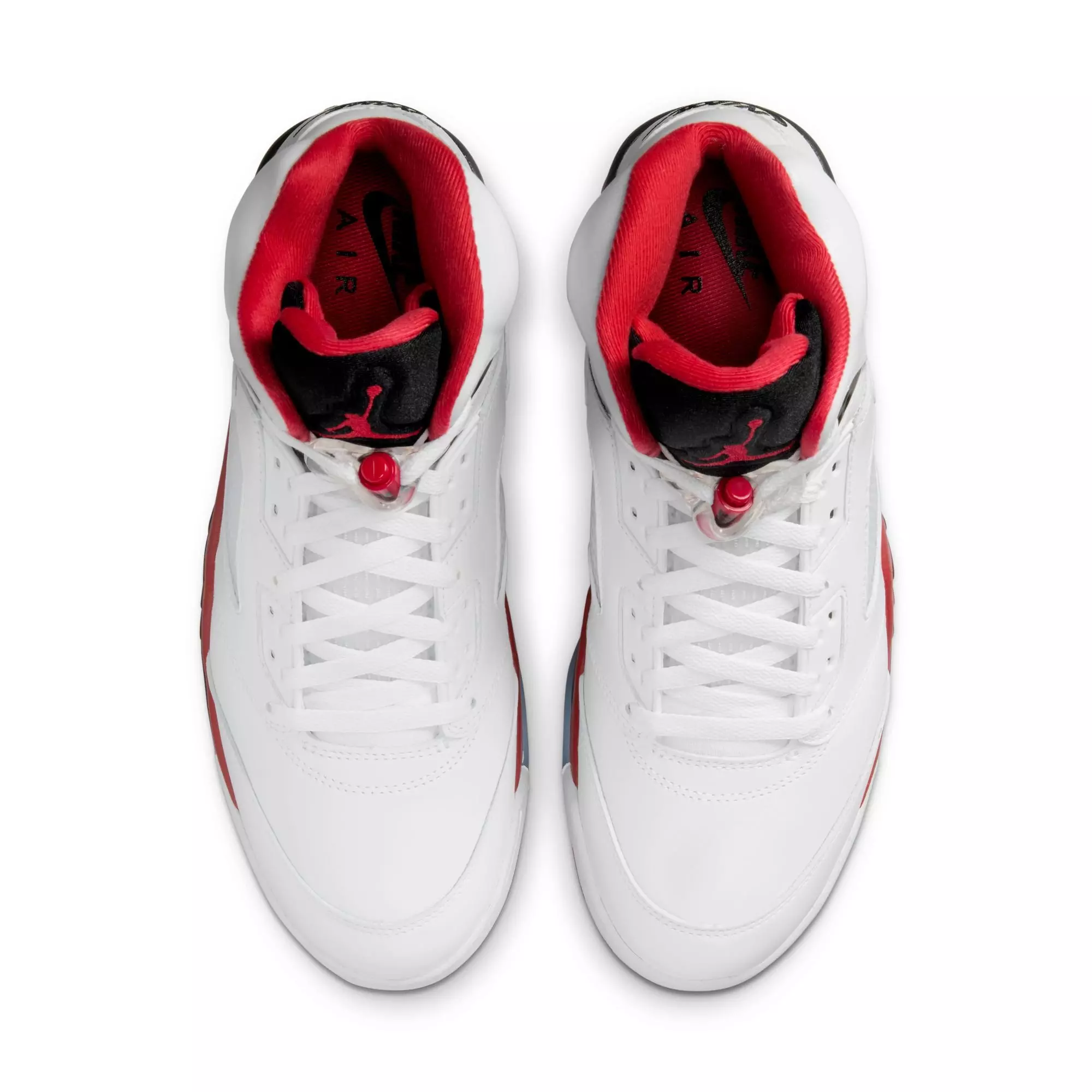 Jordan 5 Retro Fire Red "Black Tongue" Men's Shoe - WHITE/FIRE RED/BLACK