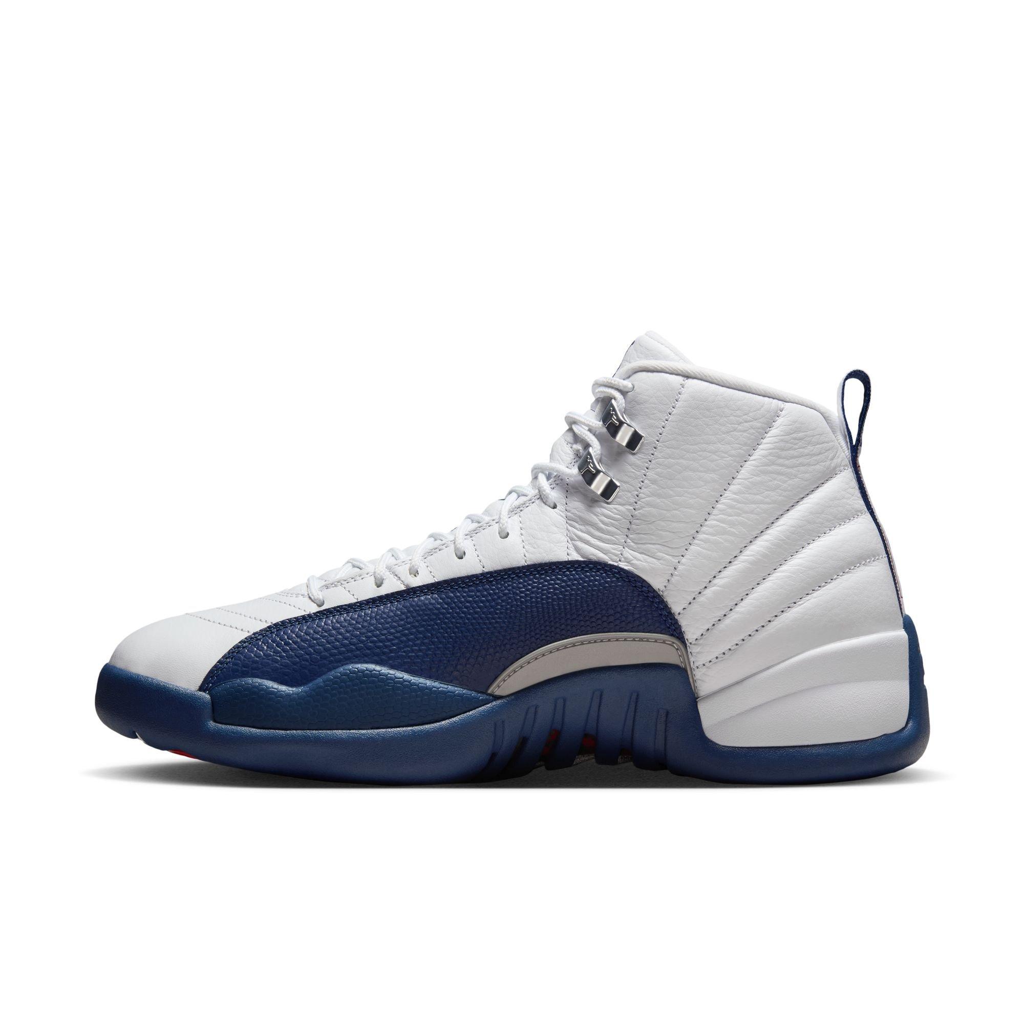 Jordan 12 Retro &ldquo;French Blue and White&rdquo; Men's Shoe - WHITE/FRENCH BLUE/METALLIC SILVER Thumbnail View 7