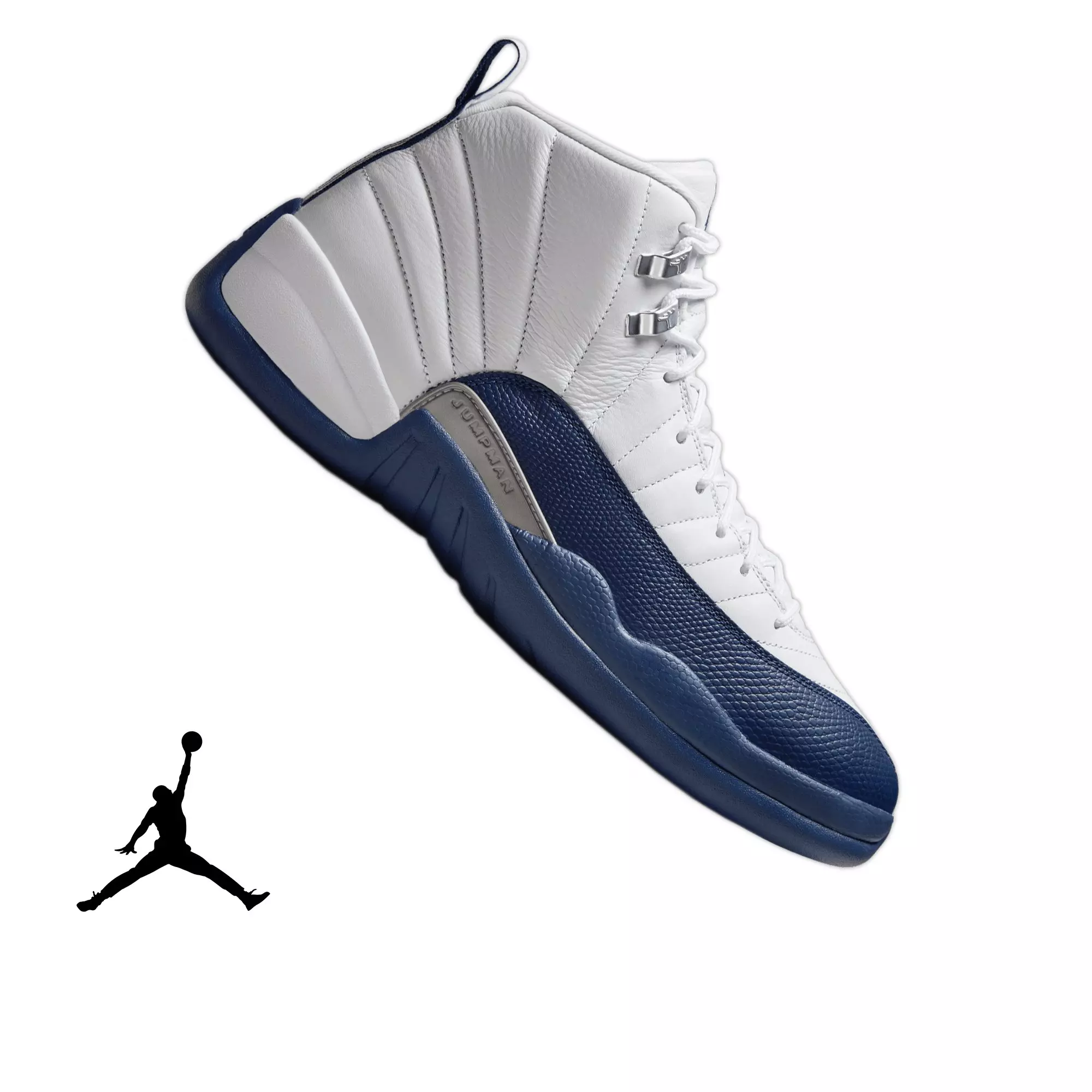 Jordan 12 Retro “French Blue” Men's Shoe - WHITE/FRENCH BLUE/METALLIC SILVER