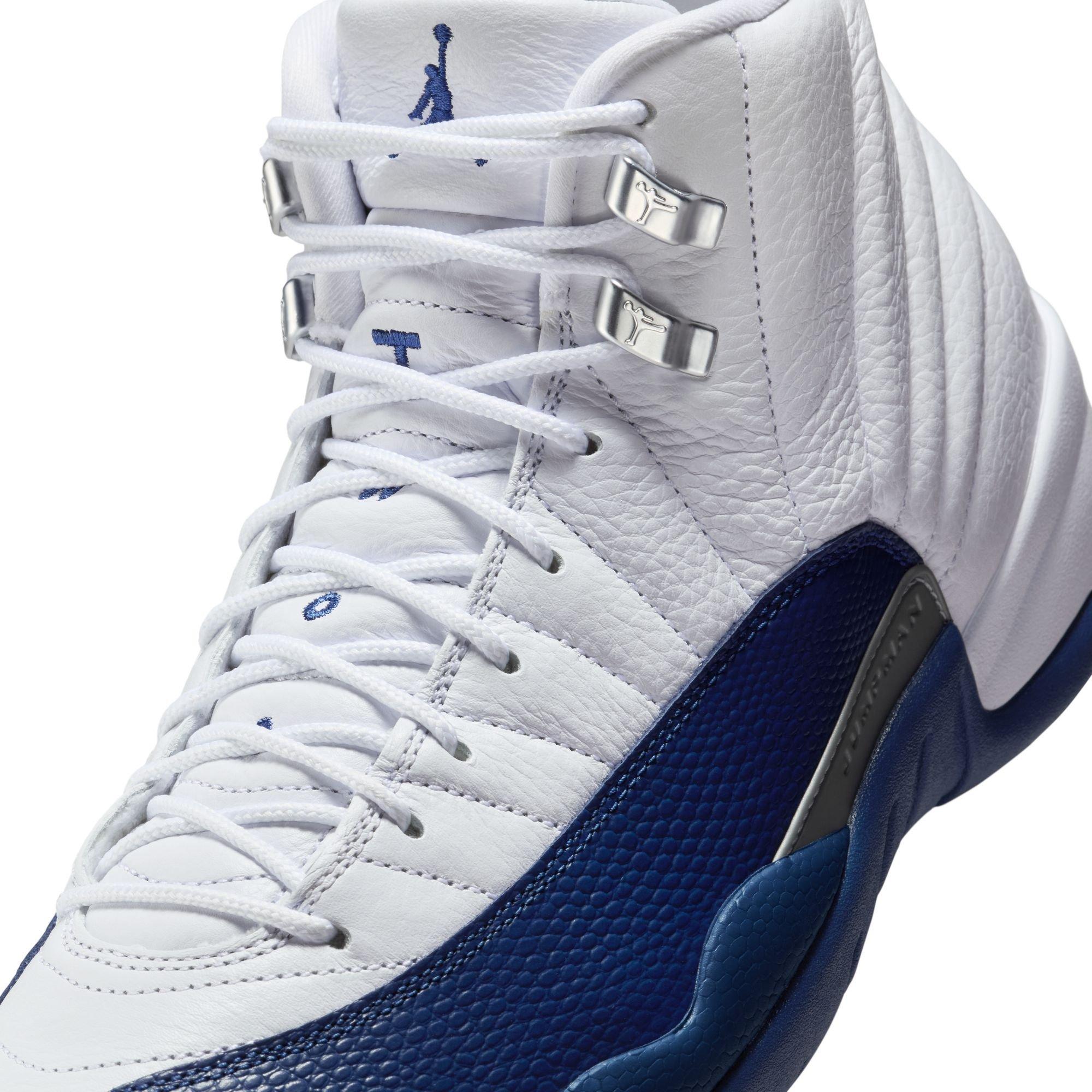 Jordan 12 Retro &ldquo;French Blue and White&rdquo; Men's Shoe - WHITE/FRENCH BLUE/METALLIC SILVER Thumbnail View 4