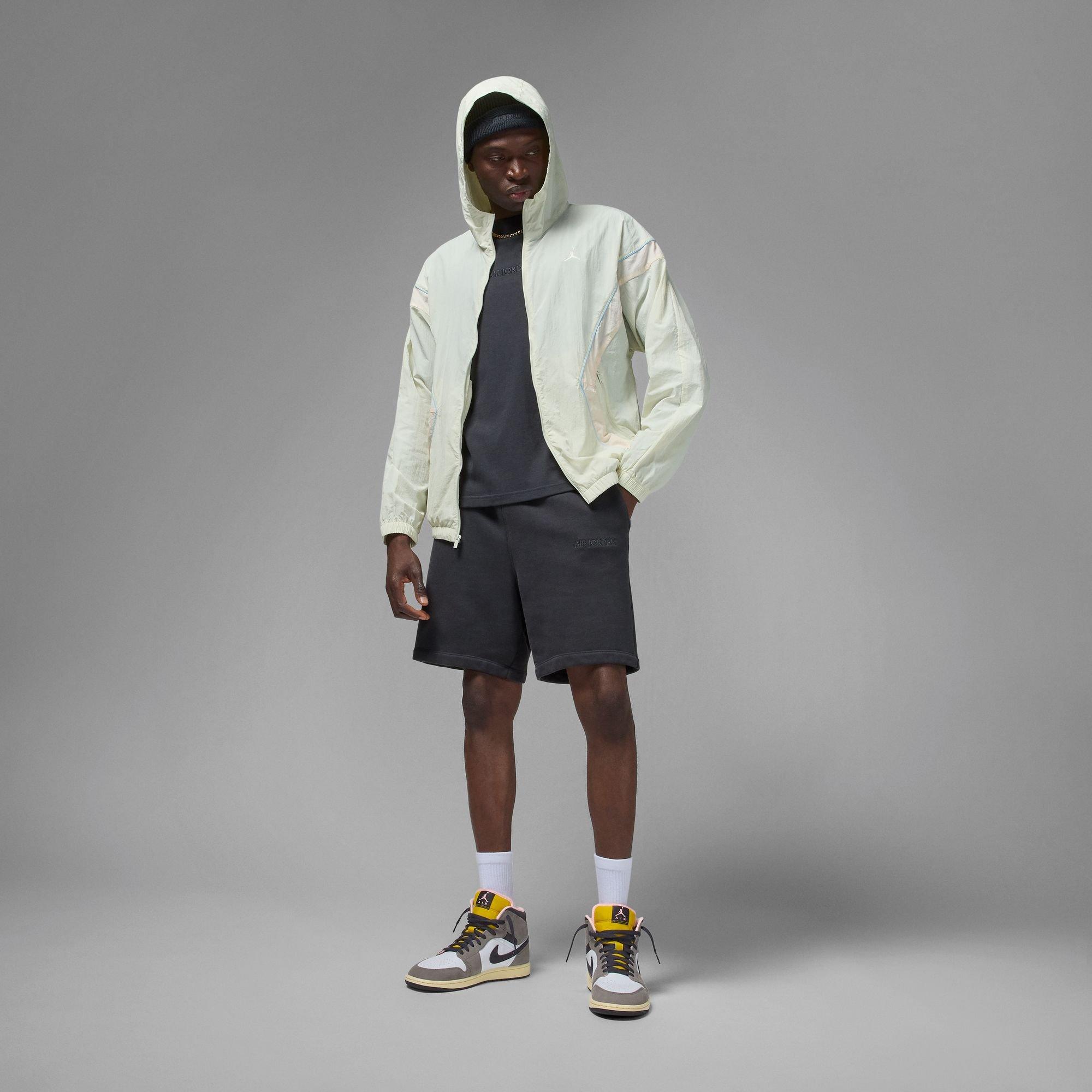 Jordan 1 Mid SE "White/Oil Grey/Cave Stone/Dark Sulfur" Men's Shoe - WHITE/GREY Thumbnail View 12