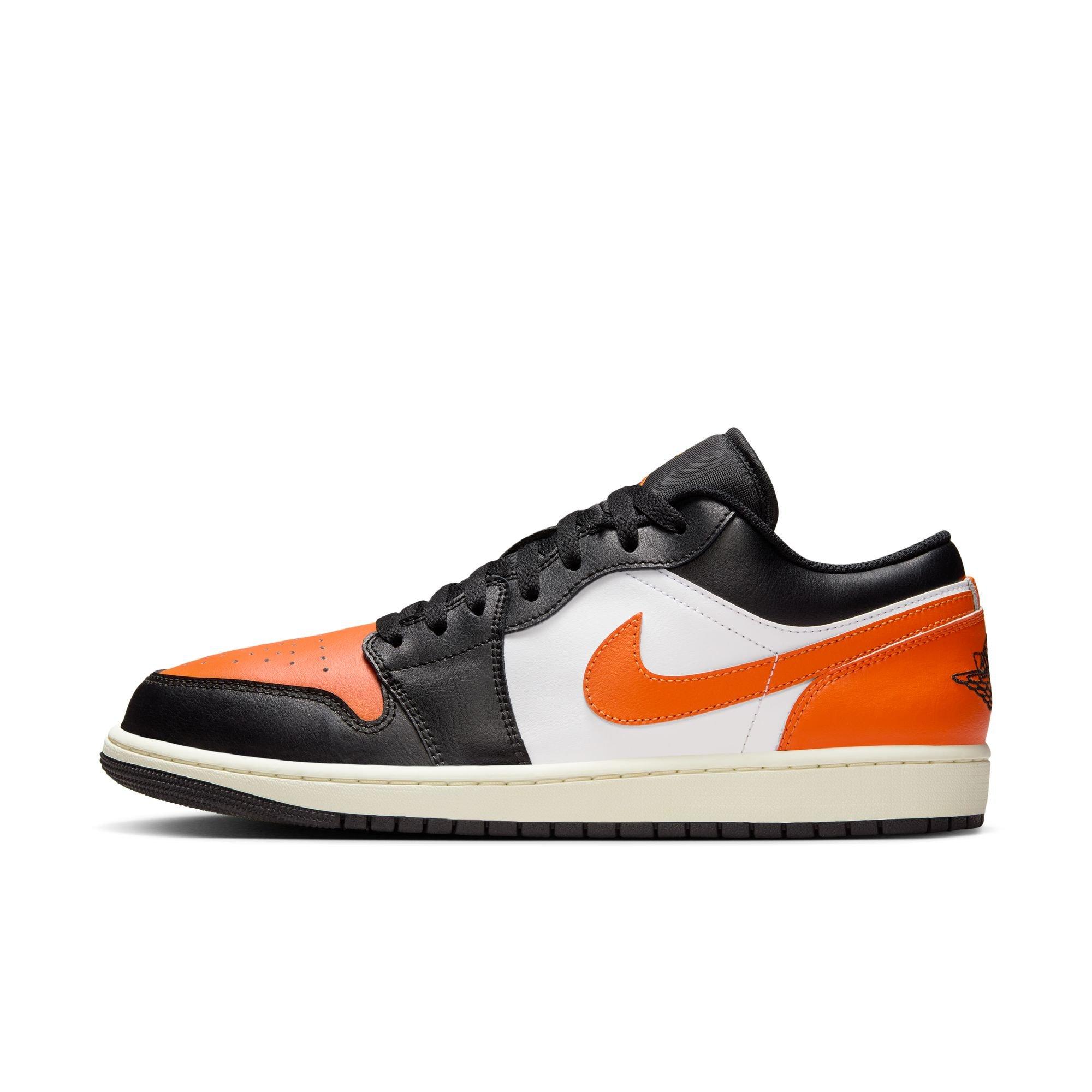 Jordan 1 Low "Black/Starfish/White/Sail" Men's Shoe - BLACK/WHITE/ORANGE Thumbnail View 3