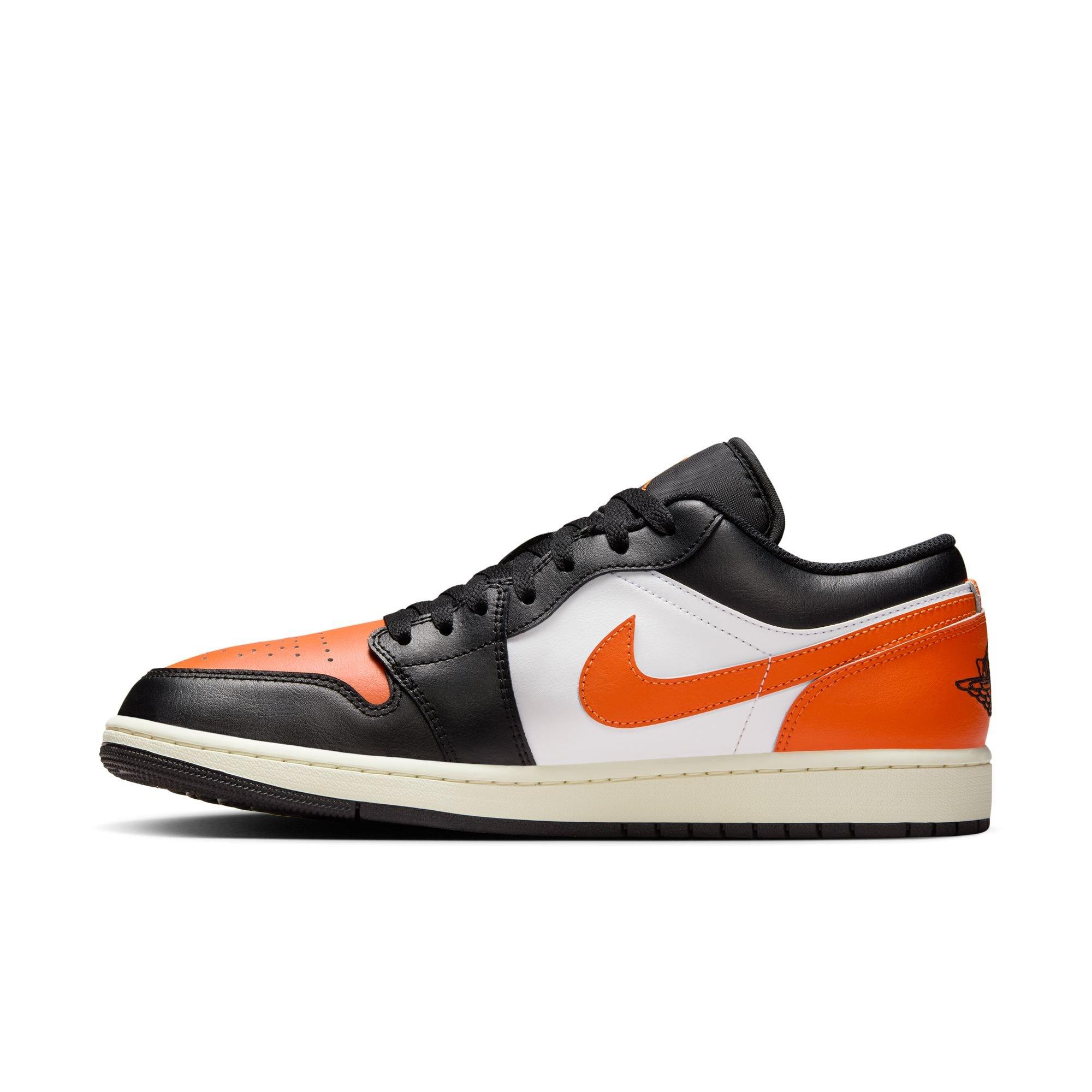 Jordan 1 Low "Black/Starfish/White/Sail" Men's Shoe - BLACK/WHITE/ORANGE Thumbnail View 4