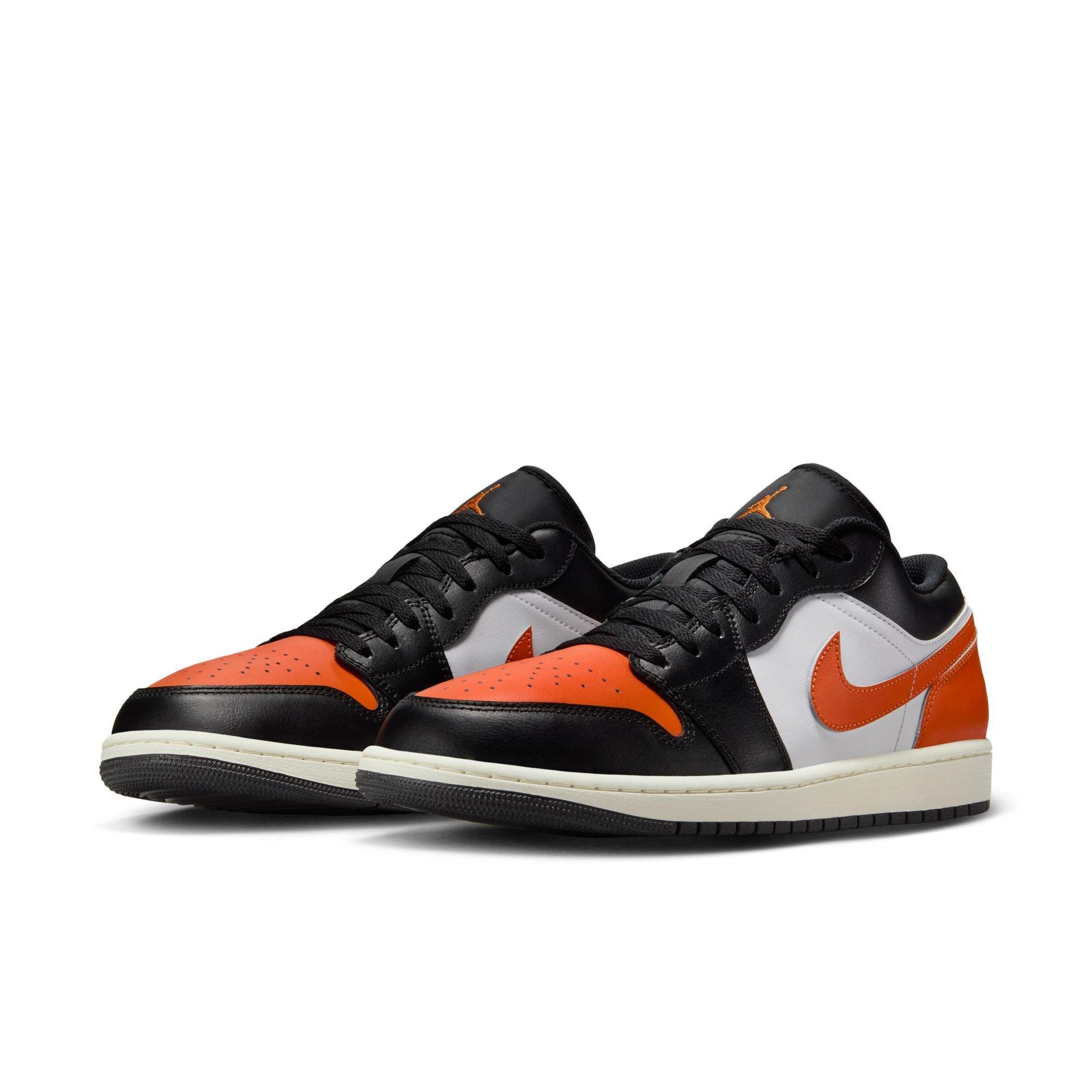 Jordan 1 Low "Black/Starfish/White/Sail" Men's Shoe - BLACK/WHITE/ORANGE Thumbnail View 5
