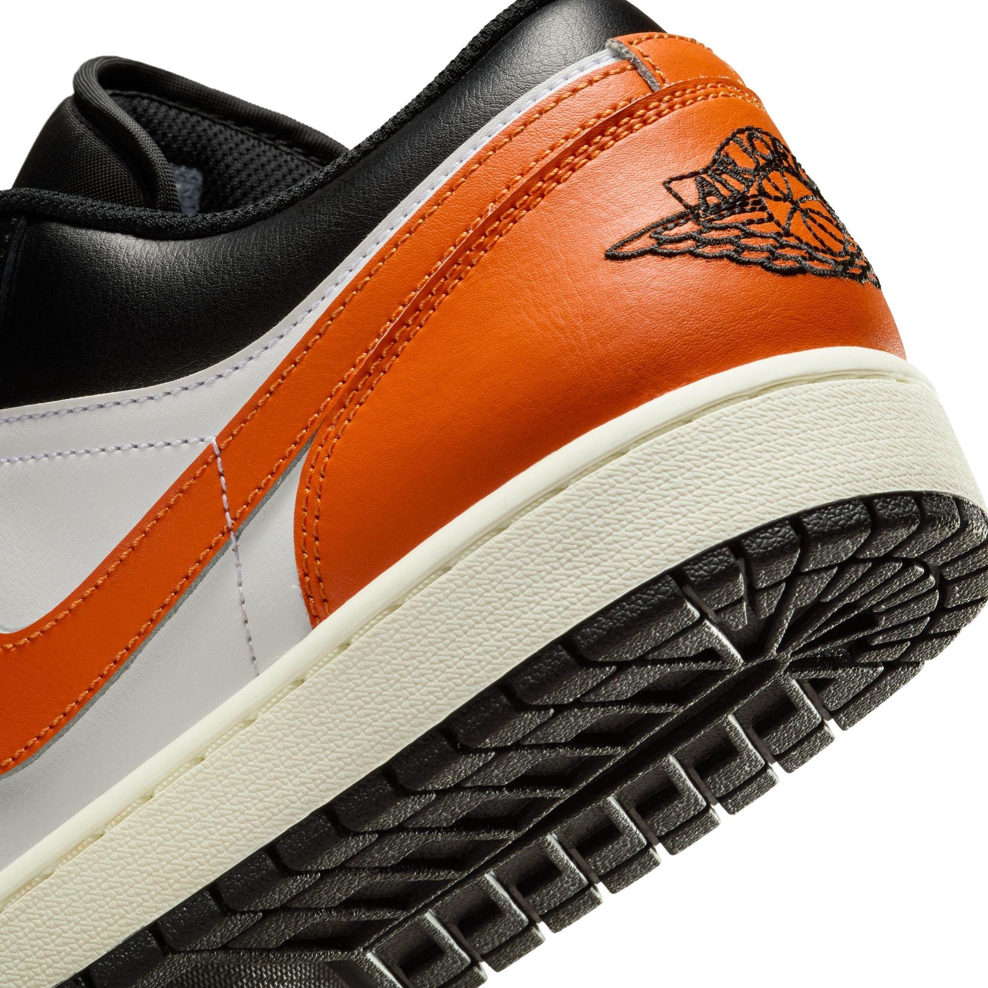 Jordan 1 Low "Black/Starfish/White/Sail" Men's Shoe - BLACK/WHITE/ORANGE Thumbnail View 11
