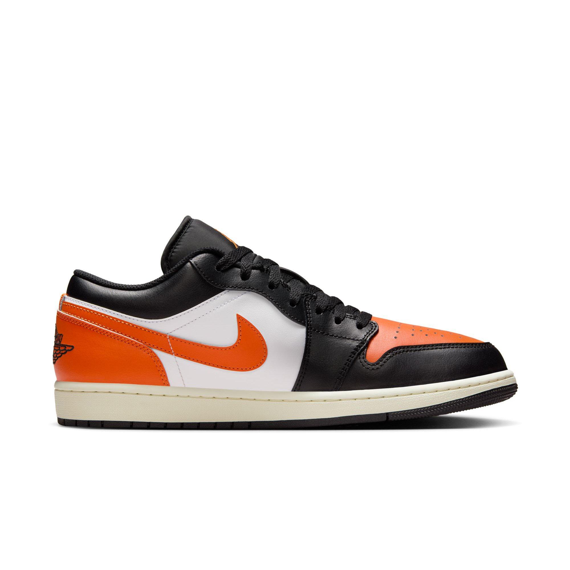 Jordan 1 Low "Black/Starfish/White/Sail" Men's Shoe - BLACK/WHITE/ORANGE Thumbnail View 2