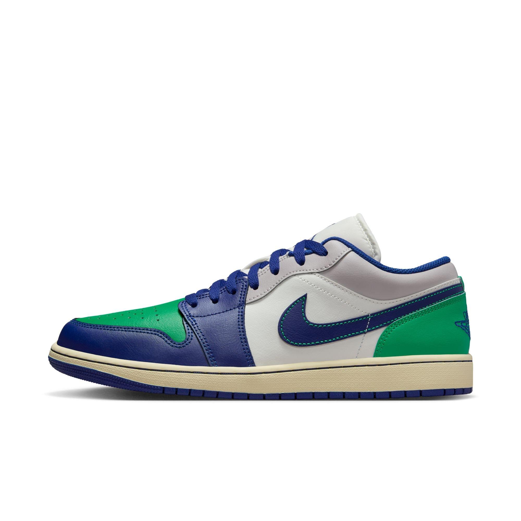 Jordan 1 Low "Sail/Deep Royal Blue/Stadium Green" Men's Shoe - ROYAL/GREEN Thumbnail View 3