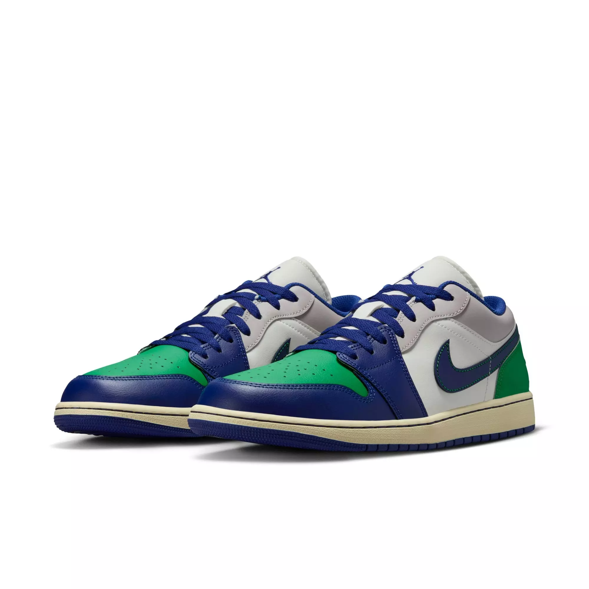 Jordan 1 Low "Sail/Deep Royal Blue/Stadium Green" Men's Shoe - ROYAL/GREEN